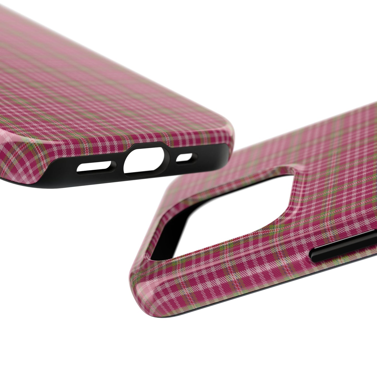 Stylish Tough Phone Cases - Protect Your Phone with Trendy Plaid Design, Gift for Her, Pink Plaid Design - Celtic Scents