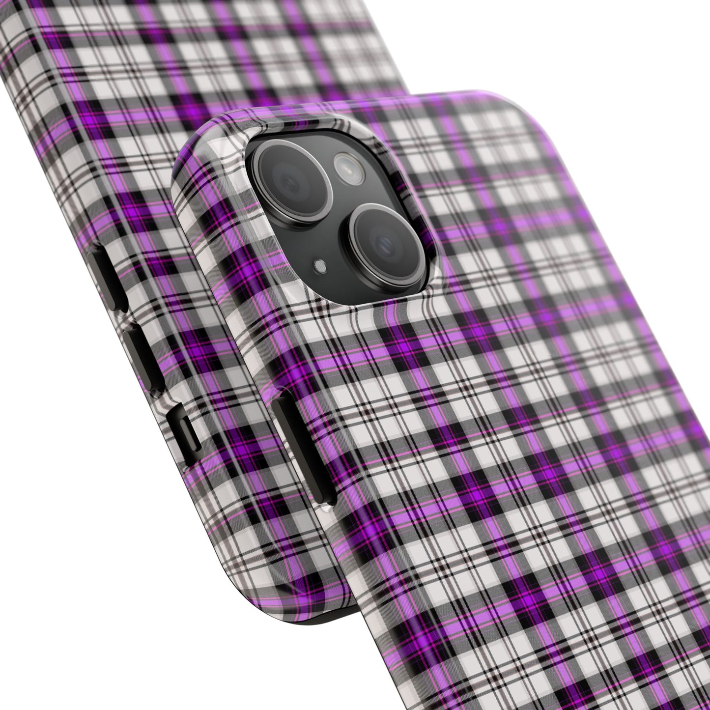 Stylish Tough Phone Case, Purple Plaid Protective Cover, Cute Gift for Teens, Cell Phone Accessory, Trendy Tech - Celtic Scents