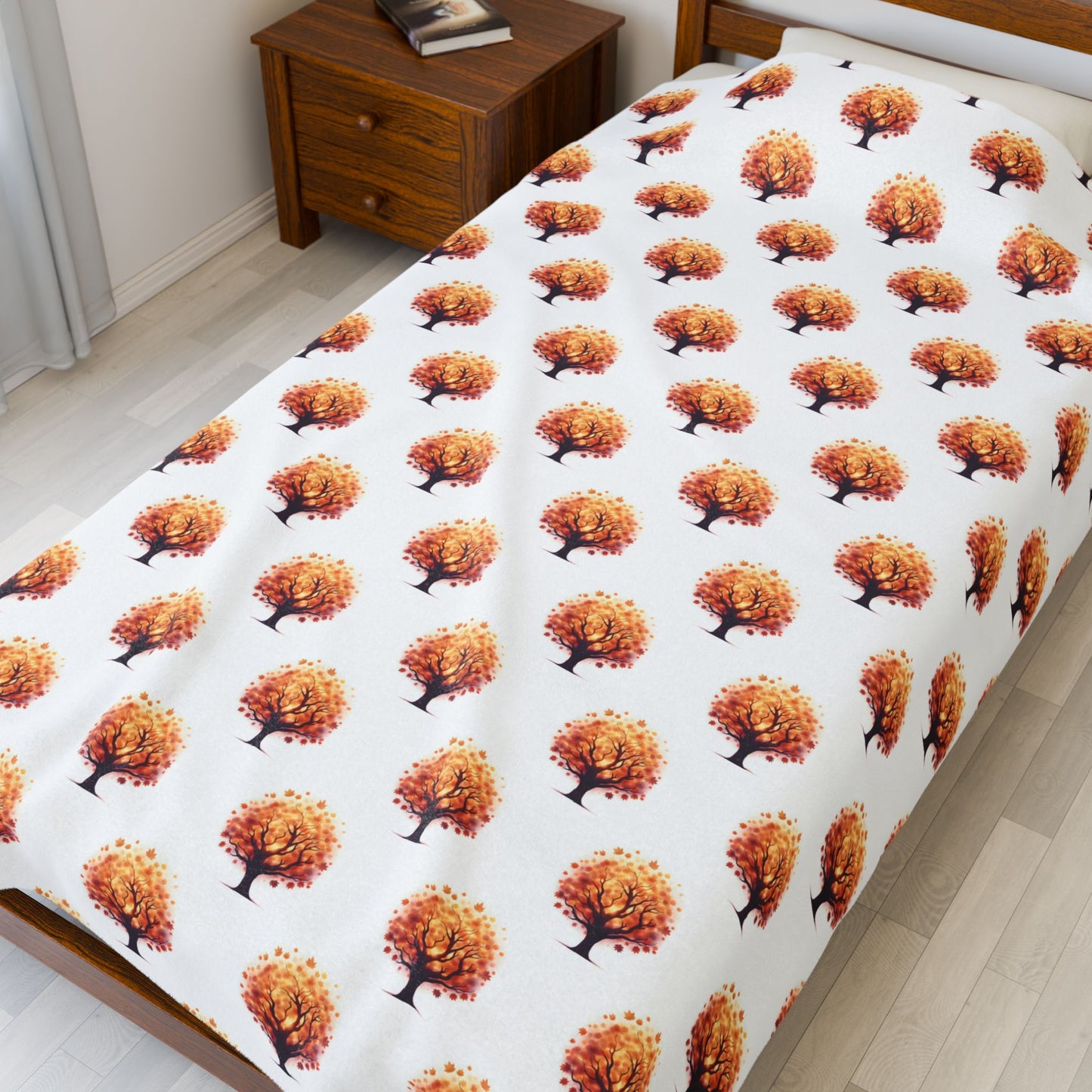 Cozy Velveteen Plush Blanket with Autumn Tree Design, Soft Throw for Home Decor, Gifts, Fall Decor, Warm Blanket, Couch Blanket - Celtic Scents