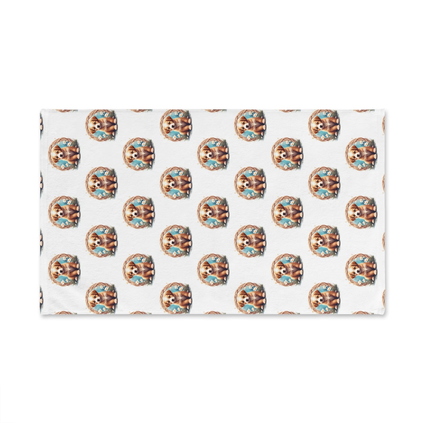 Whimsical Celtic Puppy Pattern Hand Towel - Cute Pet Gift, Home Decor, Dog Lover's Kitchen Towel, Animal Themed Gifts, Pet Owner Accessories