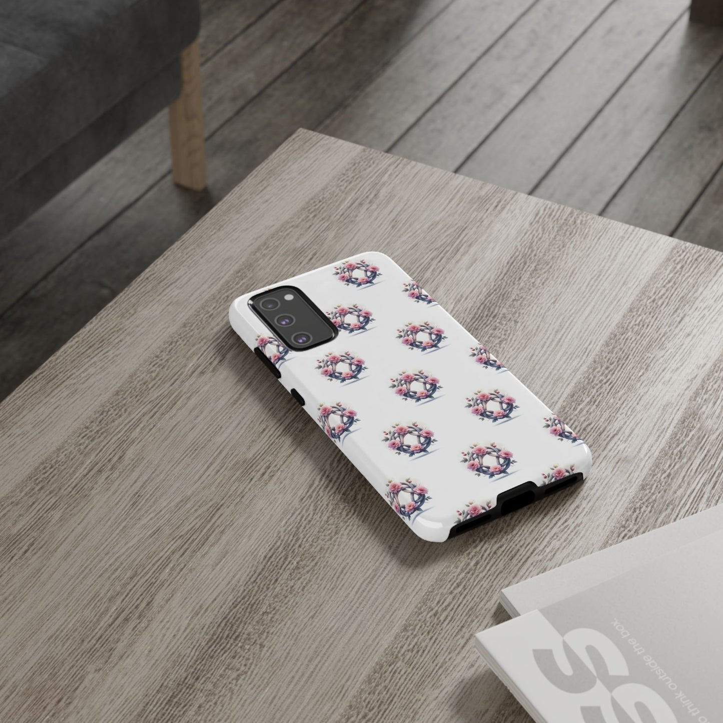 Floral Phone Case, Tough Cases for Women, Cute Celtic Knot Floral Design iPhone Cover, Gift for Her, Stylish Tech Accessories