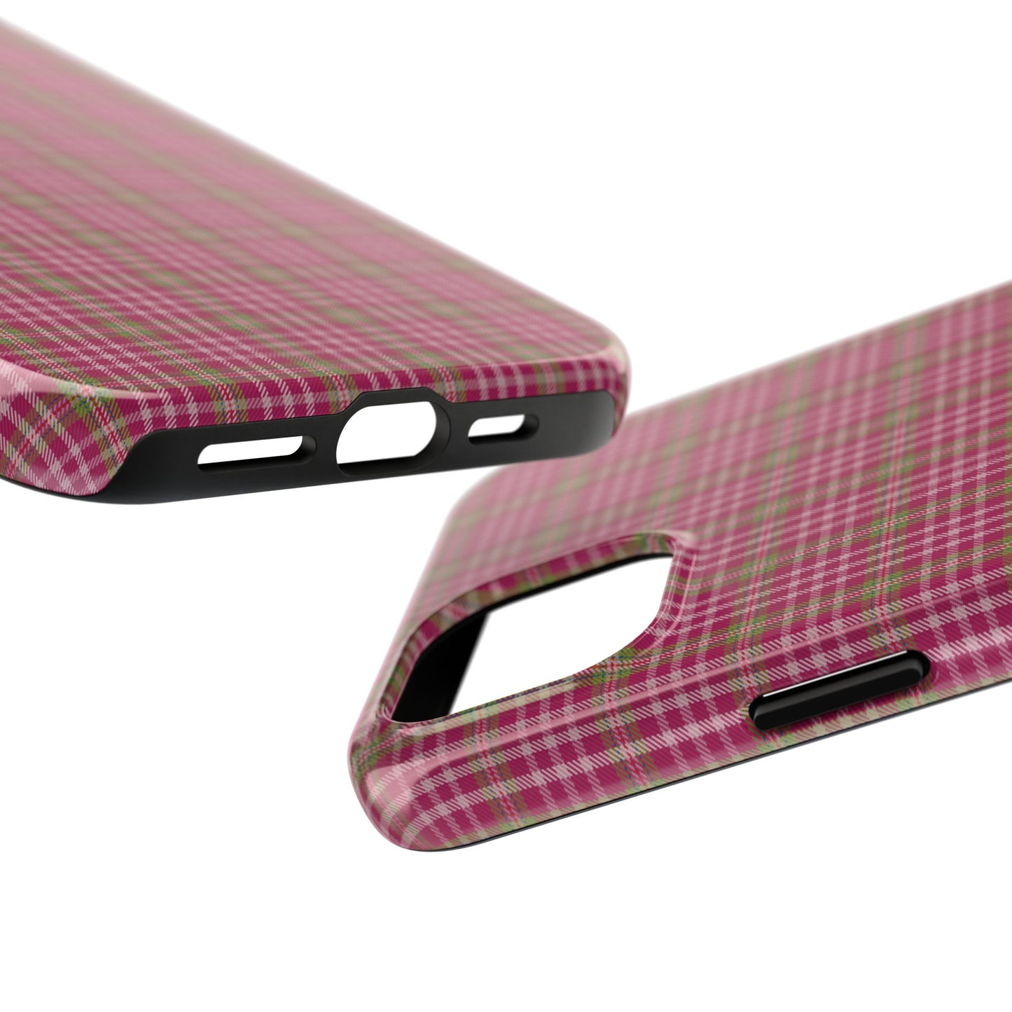 Stylish Tough Phone Cases - Protect Your Phone with Trendy Plaid Design, Gift for Her, Pink Plaid Design - Celtic Scents