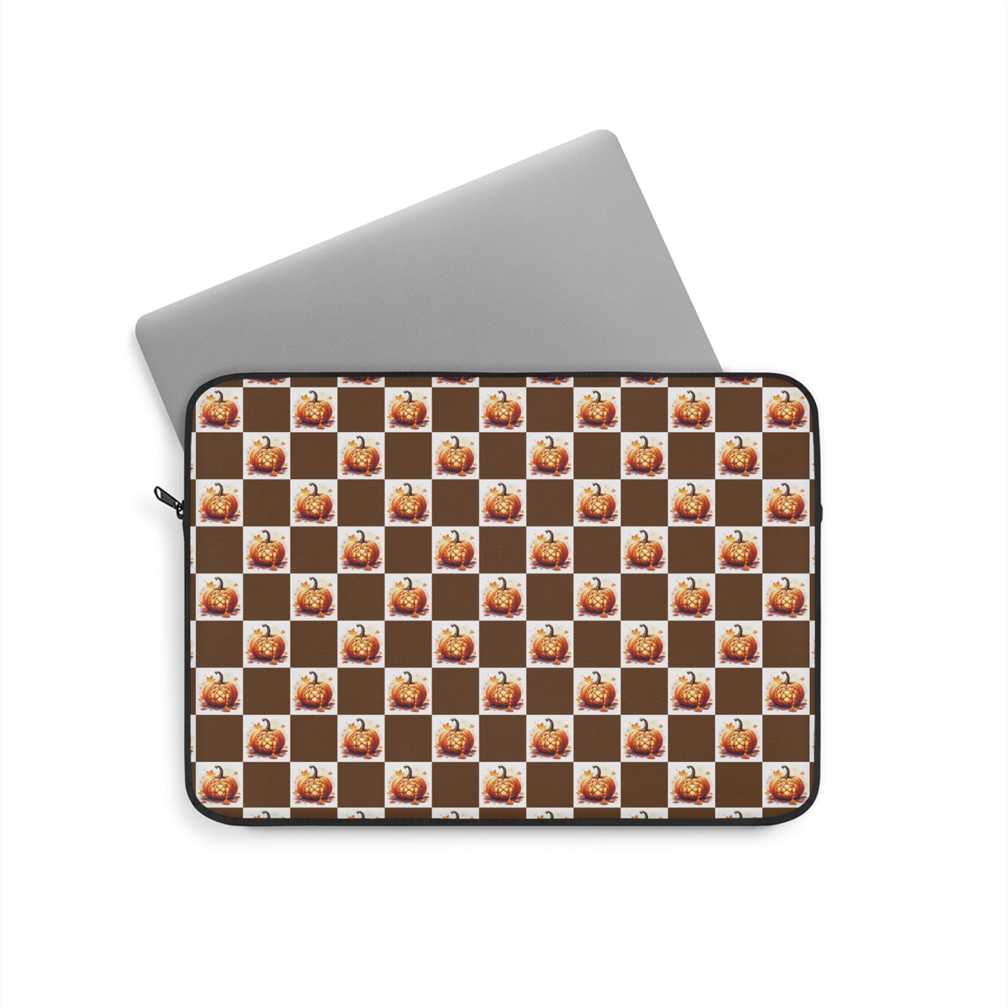 Cozy Fall Laptop Sleeve, Pumpkin Pattern Design, Autumn Tech Case, Gift for Students, Computer Bag, Seasonal Decor - Celtic Scents