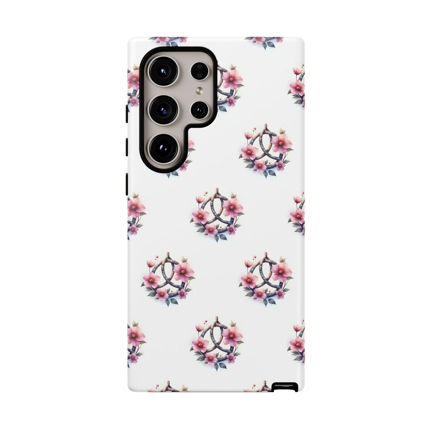 Floral Phone Case, Tough Phone Cover, Cute Protection for Mobile, Gift for Her, Celtic Knot Floral Pattern Case