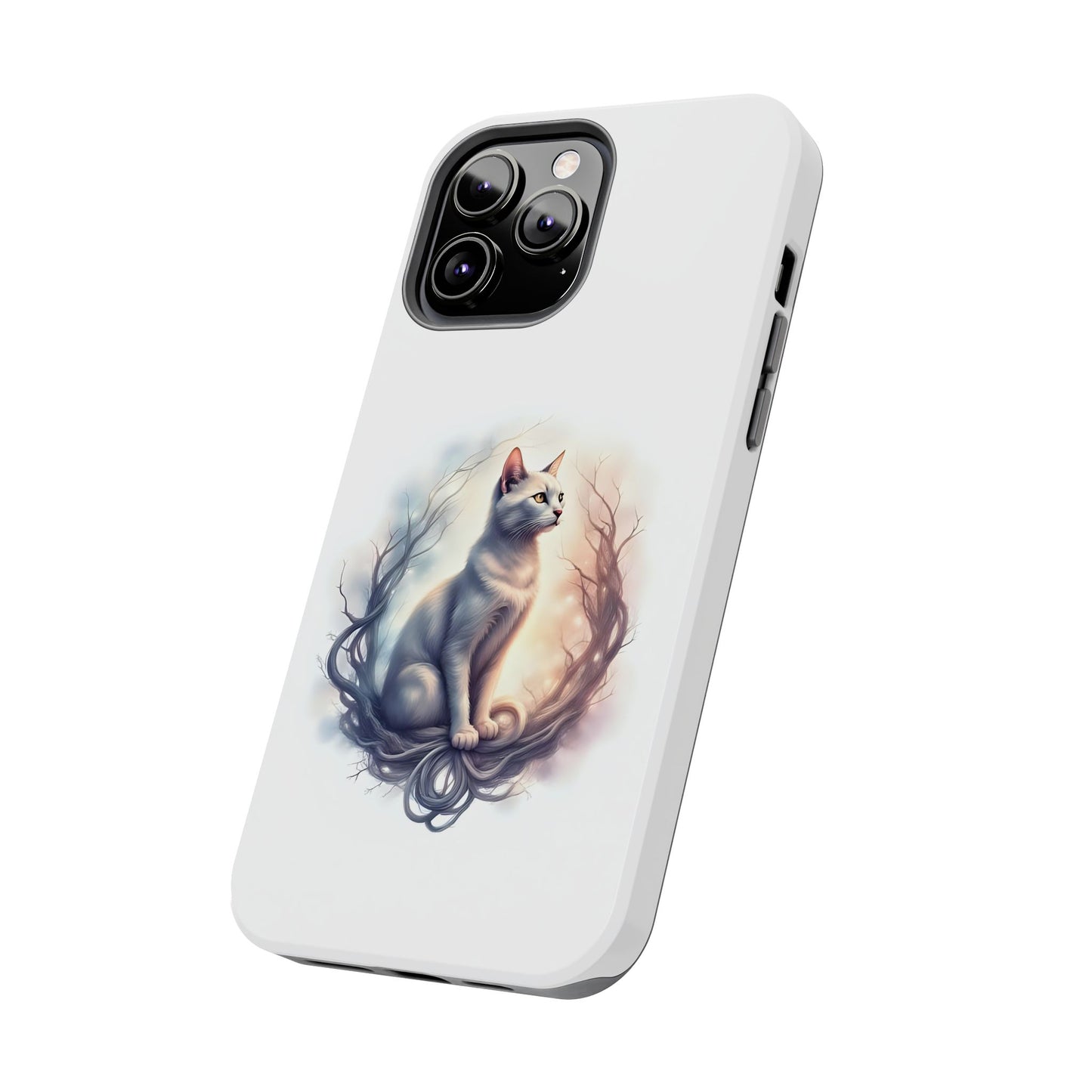 Artistic Cat Phone Case, Tough Phone Cases, Pet Lover Gift, Cat Lover Accessory, Unique Phone Cover, Protector Case - Celtic Scents