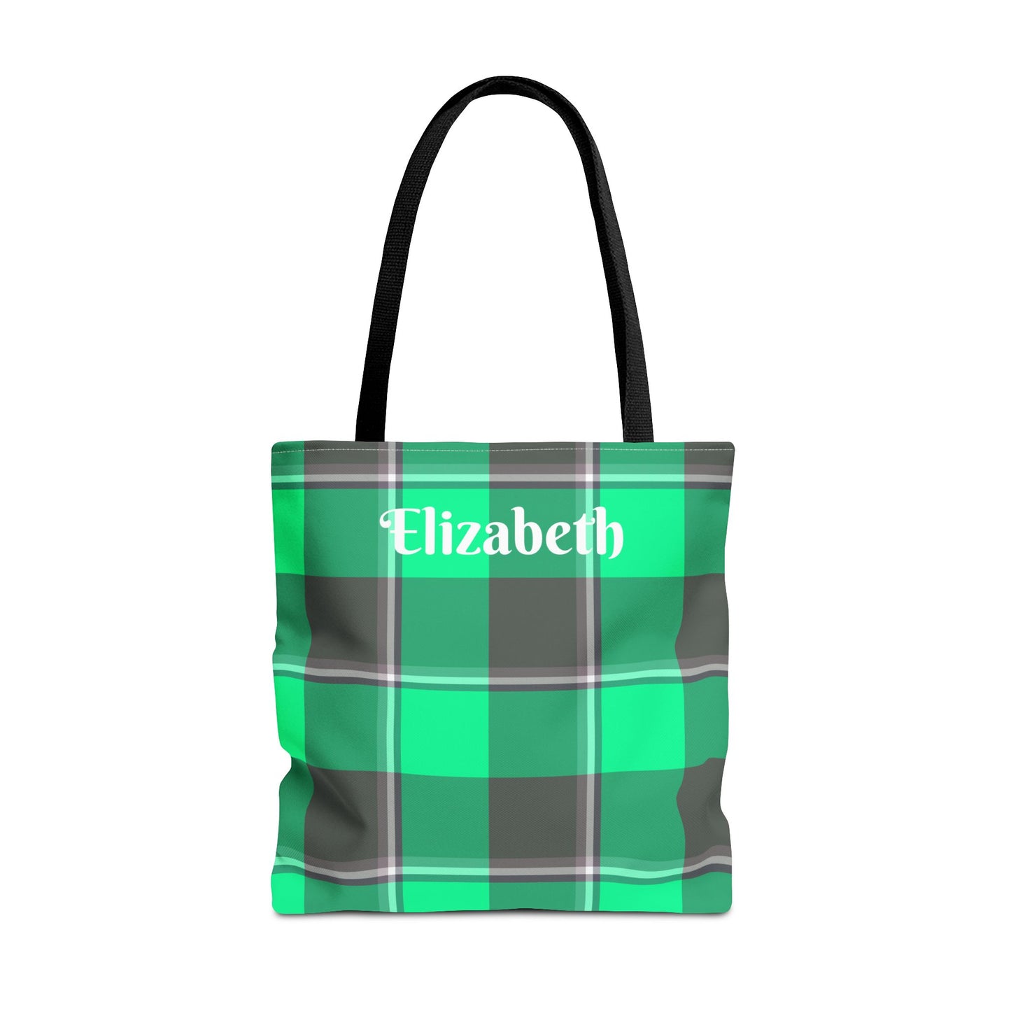 Personalized Green Plaid Tote Bag, Custom Shopping Bag, Eco-Friendly Gift, Beach Bag, Everyday Handbag, Travel Tote - Celtic Scents