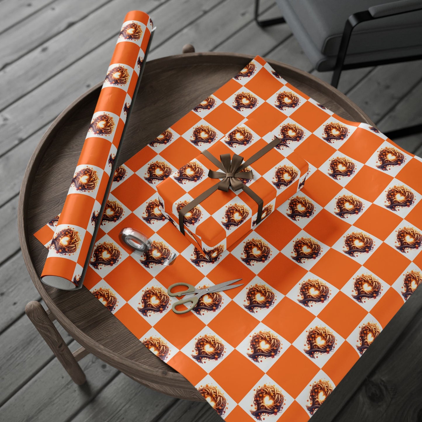 Festive Wrapping Paper - Vibrant Orange Design for Holidays, Birthdays, Celebrations, Gift Wrapping, DIY Projects, Special Occasions, Autumn Design - Celtic Scents
