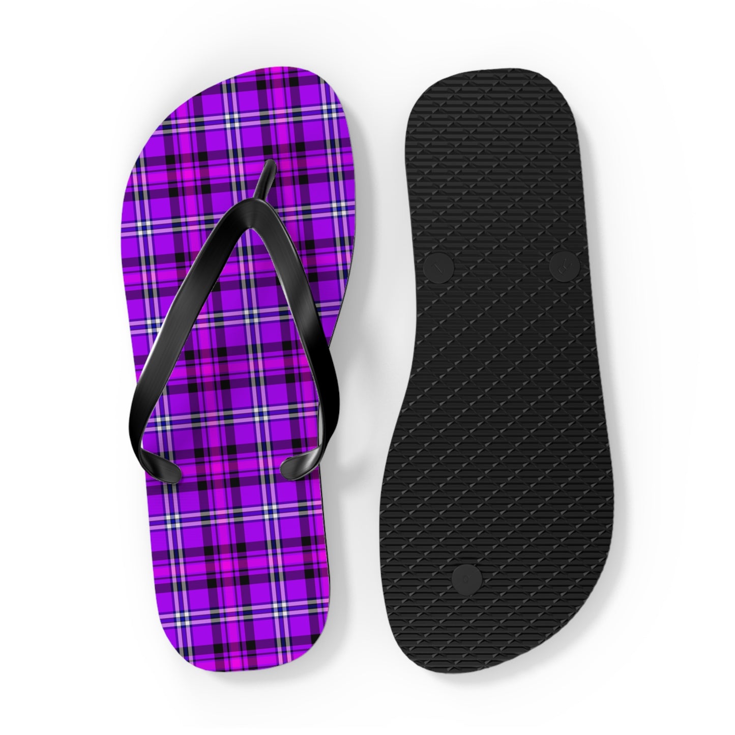 Plaid Flip Flops, Summer Fun Sandals, Beach Wear, Footwear - Celtic Scents