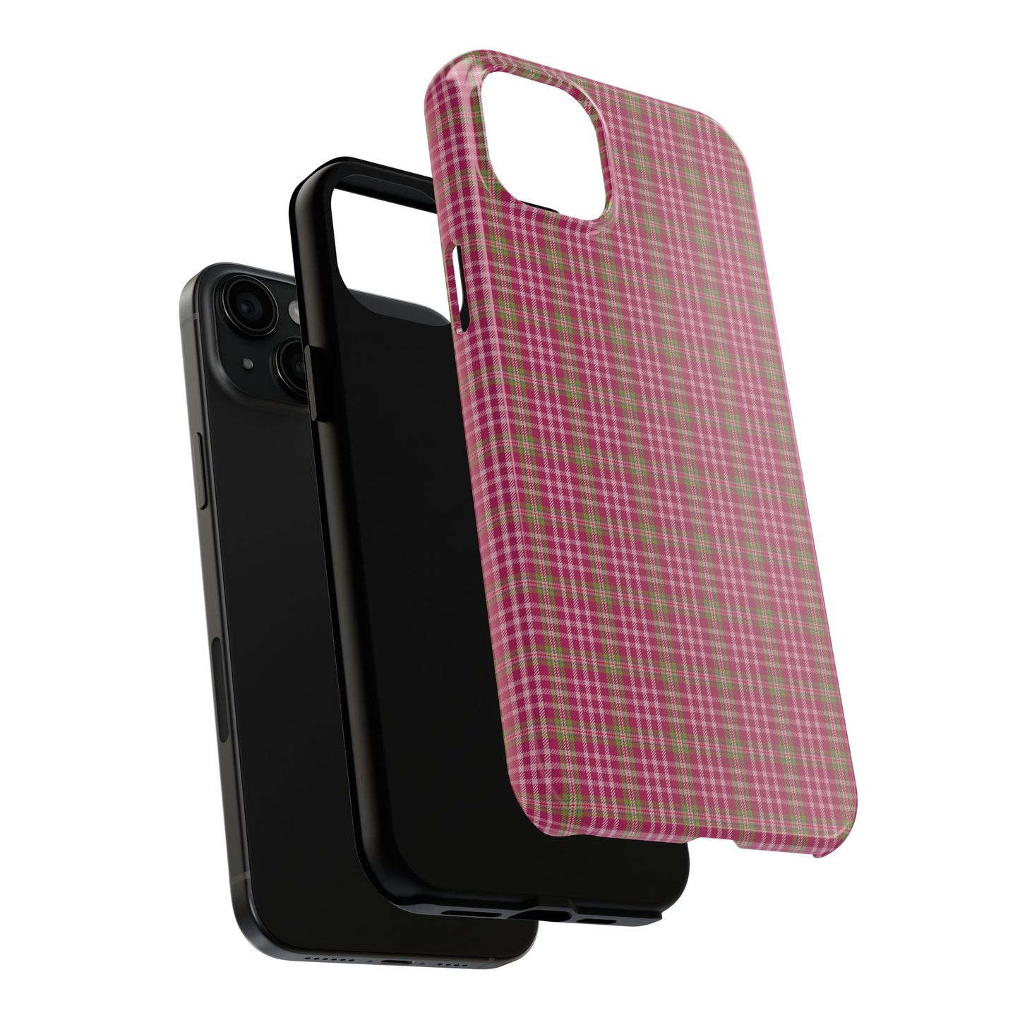 Stylish Tough Phone Cases - Protect Your Phone with Trendy Plaid Design, Gift for Her, Pink Plaid Design - Celtic Scents