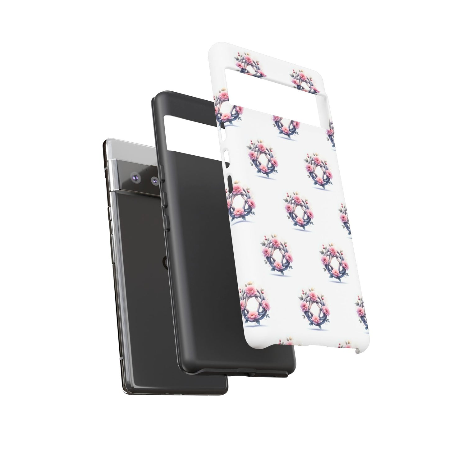 Floral Phone Case, Tough Cases for Women, Cute Celtic Knot Floral Design iPhone Cover, Gift for Her, Stylish Tech Accessories