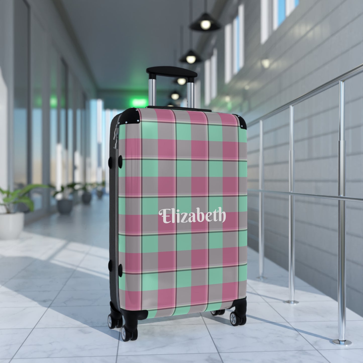 Personalized Travel Suitcase, Custom Luggage Bag, Plaid Carry-On, Unique Gift for Travelers, Stylish Vacation Essentials - Celtic Scents