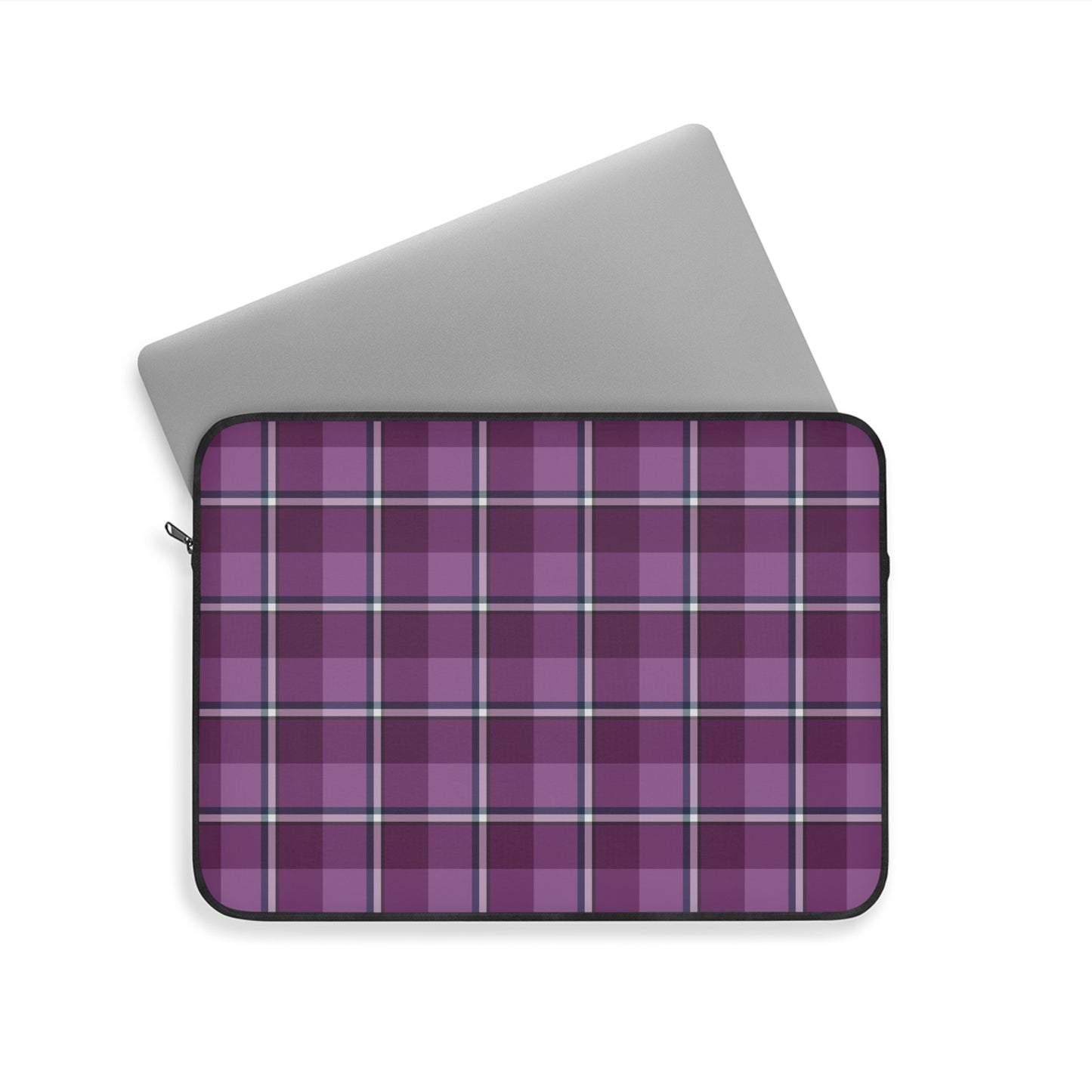 Plaid Laptop Sleeve, Purple Checkered Case for School, Work, Travel, Stylish Computer Cover, Gift for Students, Tech Accessories - Celtic Scents