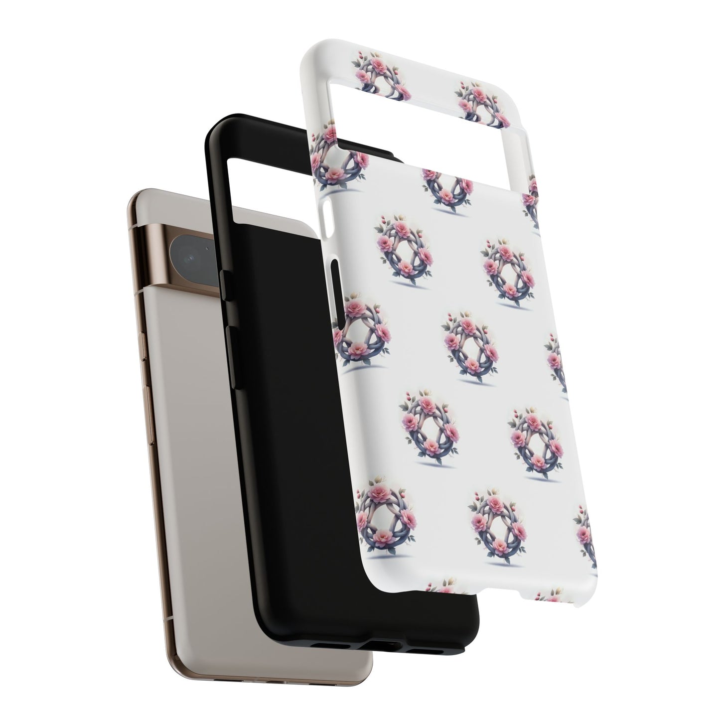 Floral Phone Case, Tough Cases for Women, Cute Celtic Knot Floral Design iPhone Cover, Gift for Her, Stylish Tech Accessories