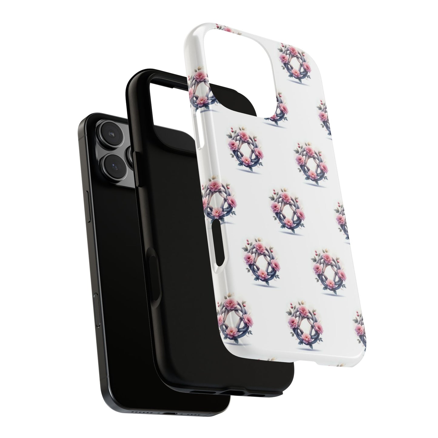 Floral Phone Case, Tough Cases for Women, Cute Celtic Knot Floral Design iPhone Cover, Gift for Her, Stylish Tech Accessories