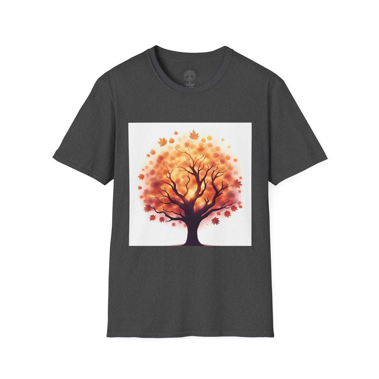Autumn Tree Graphic T-Shirt, Fall Tee for Nature Lovers, Unisex Softstyle T-Shirt, Gift for Thanksgiving, Cozy Casual Wear - Celtic Scents