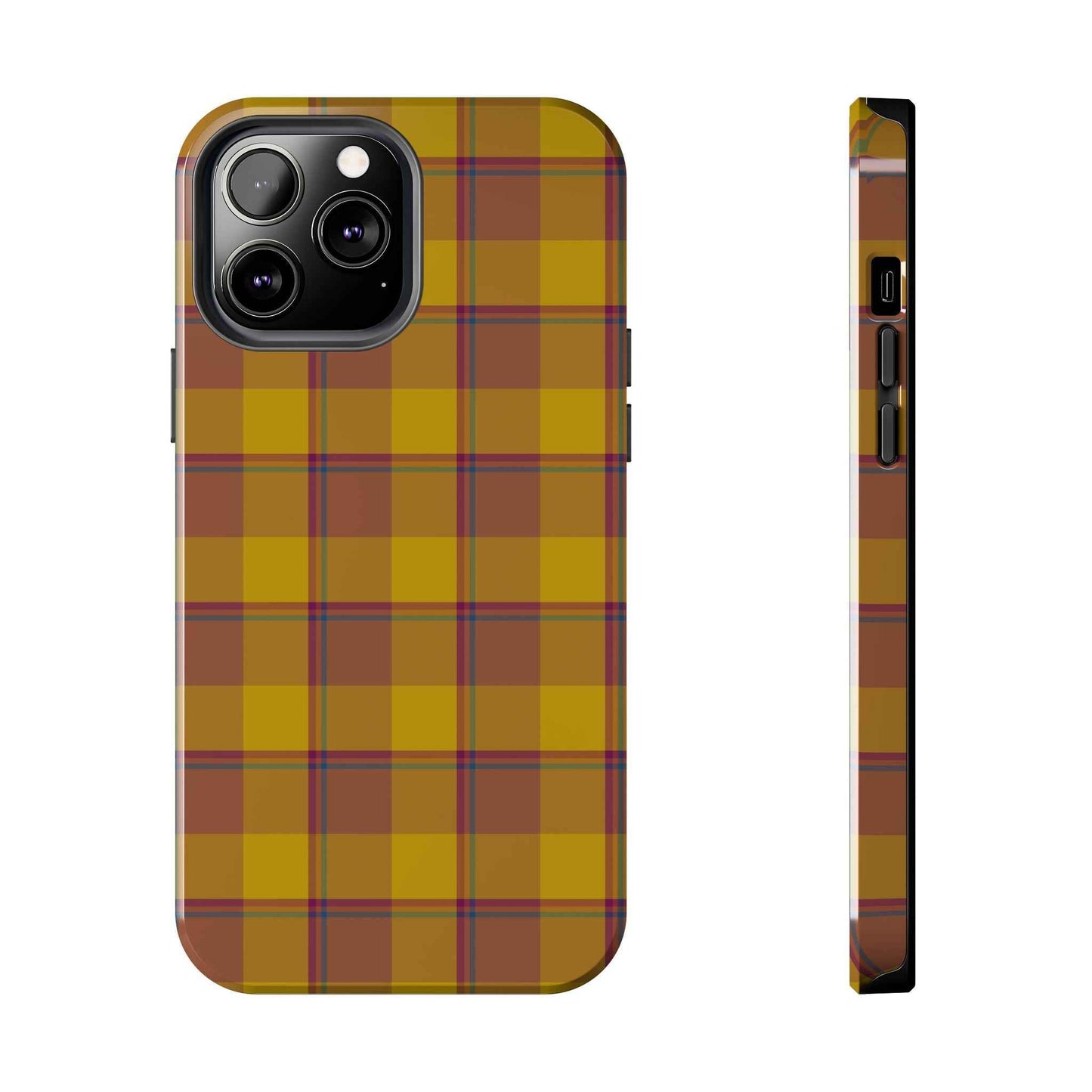 Plaid Tough Phone Case, Durable Phone Cover, Fall Inspired Accessory, Gift for Her, Stylish Cell Phone Protector