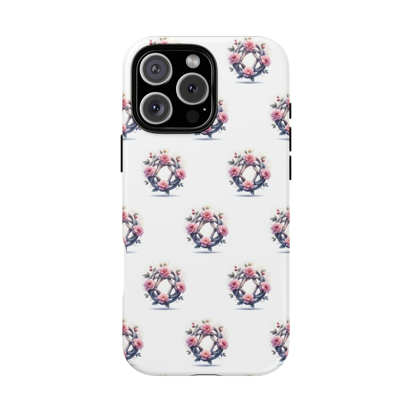 Floral Phone Case, Tough Cases for Women, Cute Celtic Knot Floral Design iPhone Cover, Gift for Her, Stylish Tech Accessories