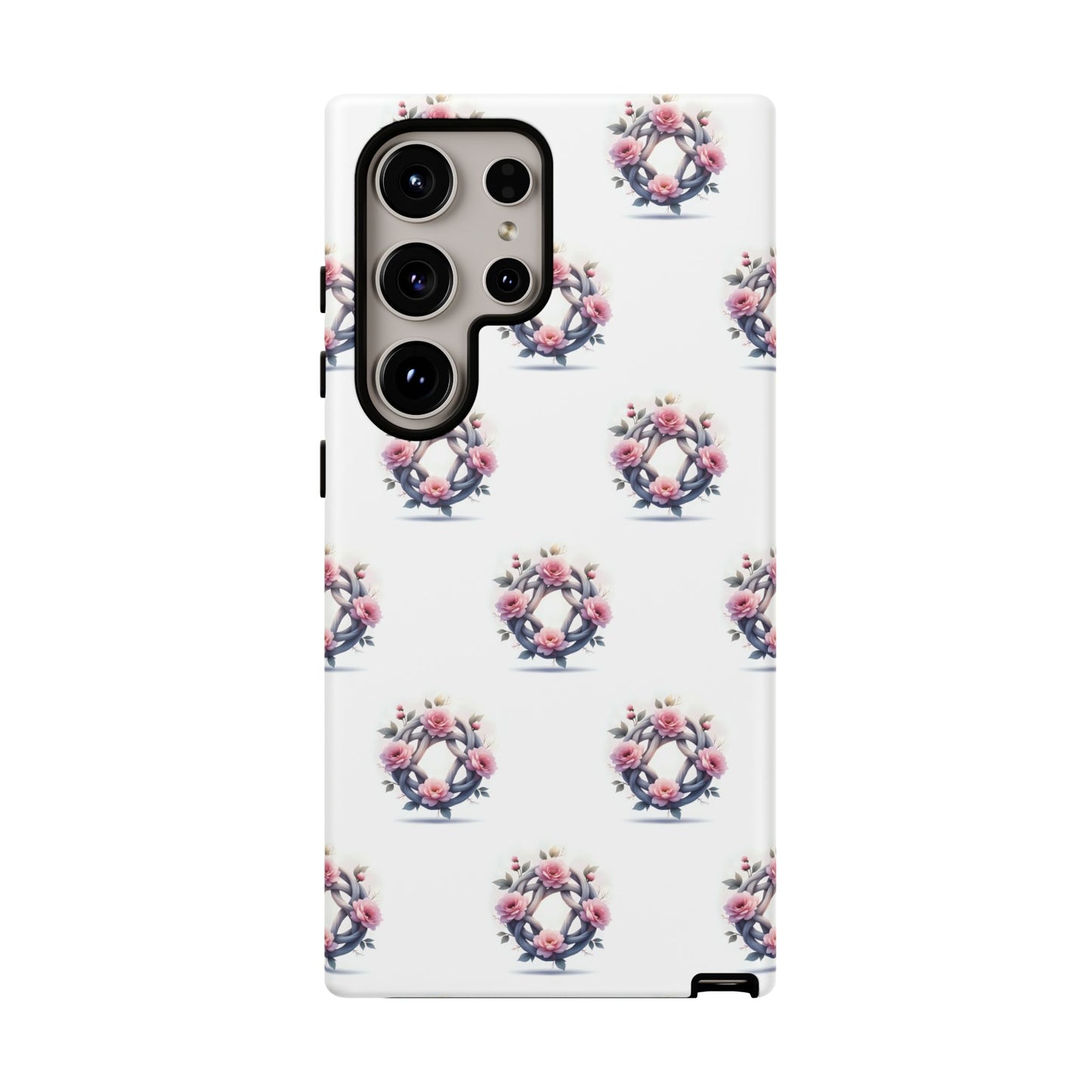 Floral Phone Case, Tough Cases for Women, Cute Celtic Knot Floral Design iPhone Cover, Gift for Her, Stylish Tech Accessories