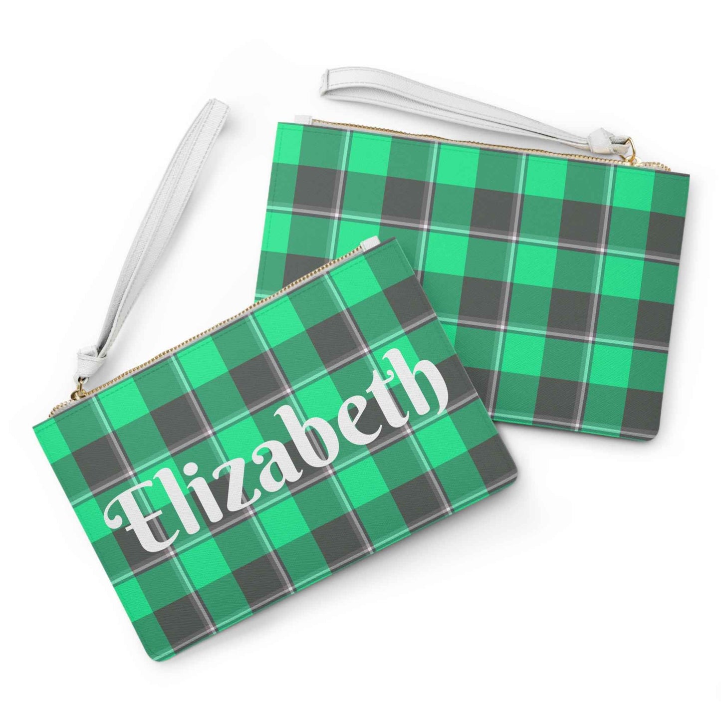 Personalized Plaid Clutch Bag, Monogrammed Accessory for Her, Stylish Evening Bag, Custom Gift for Birthdays, Fashion Handbag