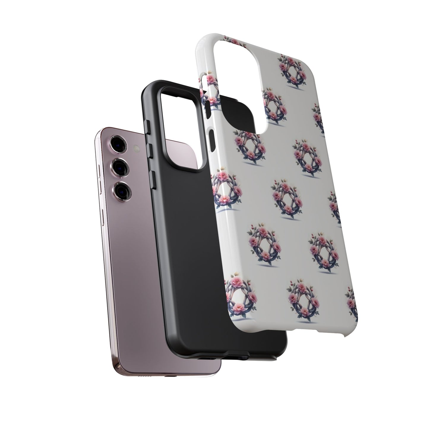 Floral Phone Case, Tough Cases for Women, Cute Celtic Knot Floral Design iPhone Cover, Gift for Her, Stylish Tech Accessories