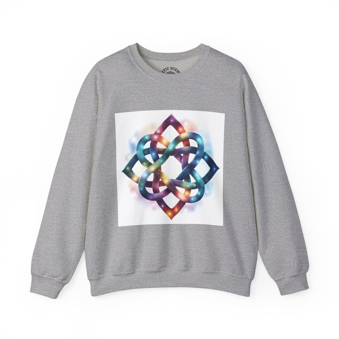 Colorful Infinity Knot Crewneck Sweatshirt | Cozy Unisex Sweatshirt for Every Occasion, Gift for Him, Her, Holidays, Casual Wear - Celtic Scents