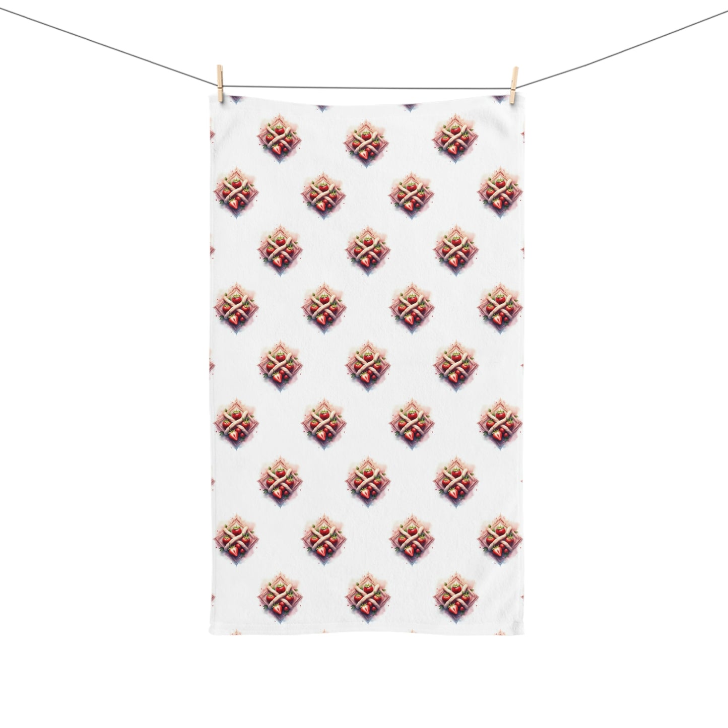 Bohemian Celtic Strawberry Hand Towel, Kitchen Towel, Decorative Towel, Unique Gift, Home Décor, Bathroom Accessory