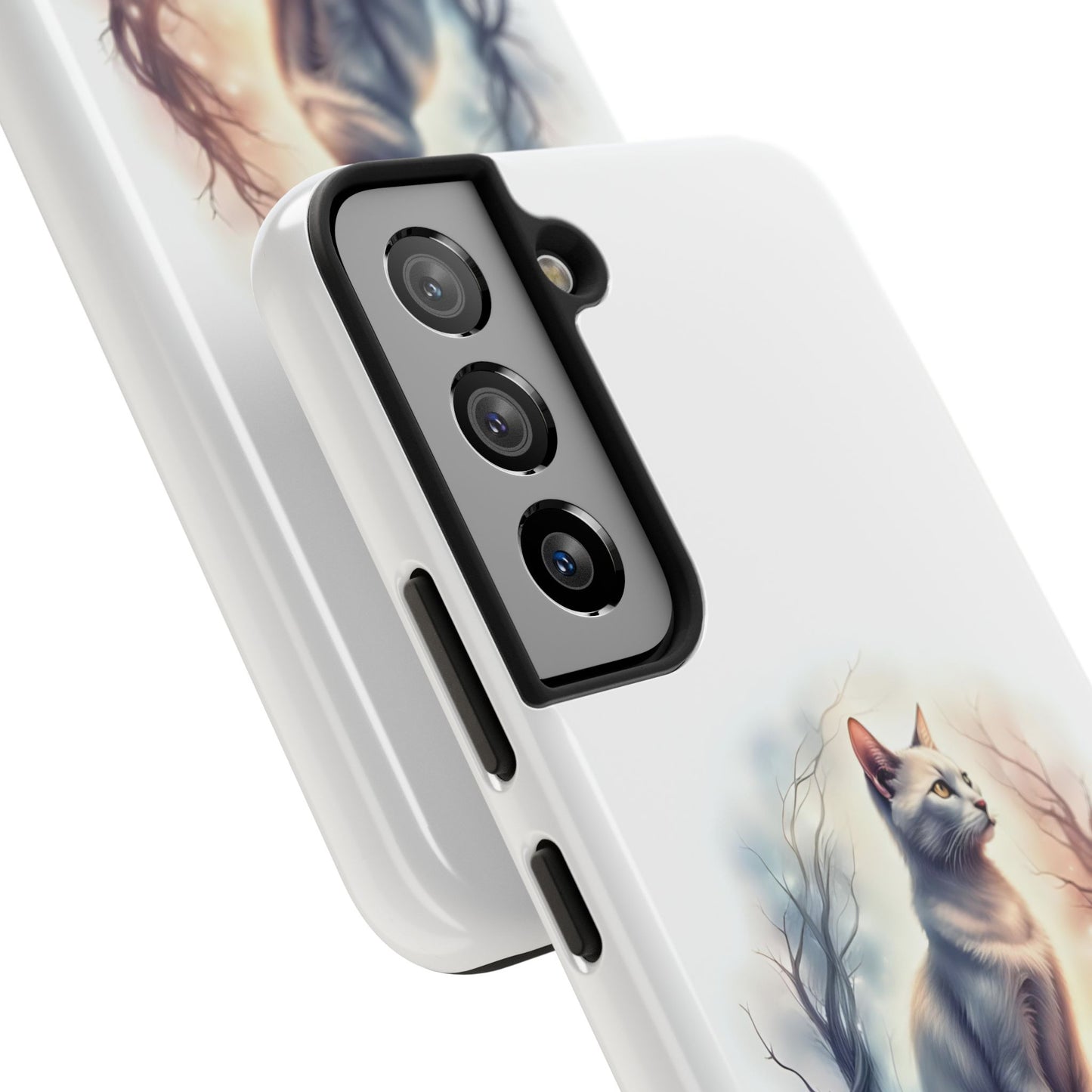 Artistic Cat Phone Case, Tough Phone Cases, Pet Lover Gift, Cat Lover Accessory, Unique Phone Cover, Protector Case