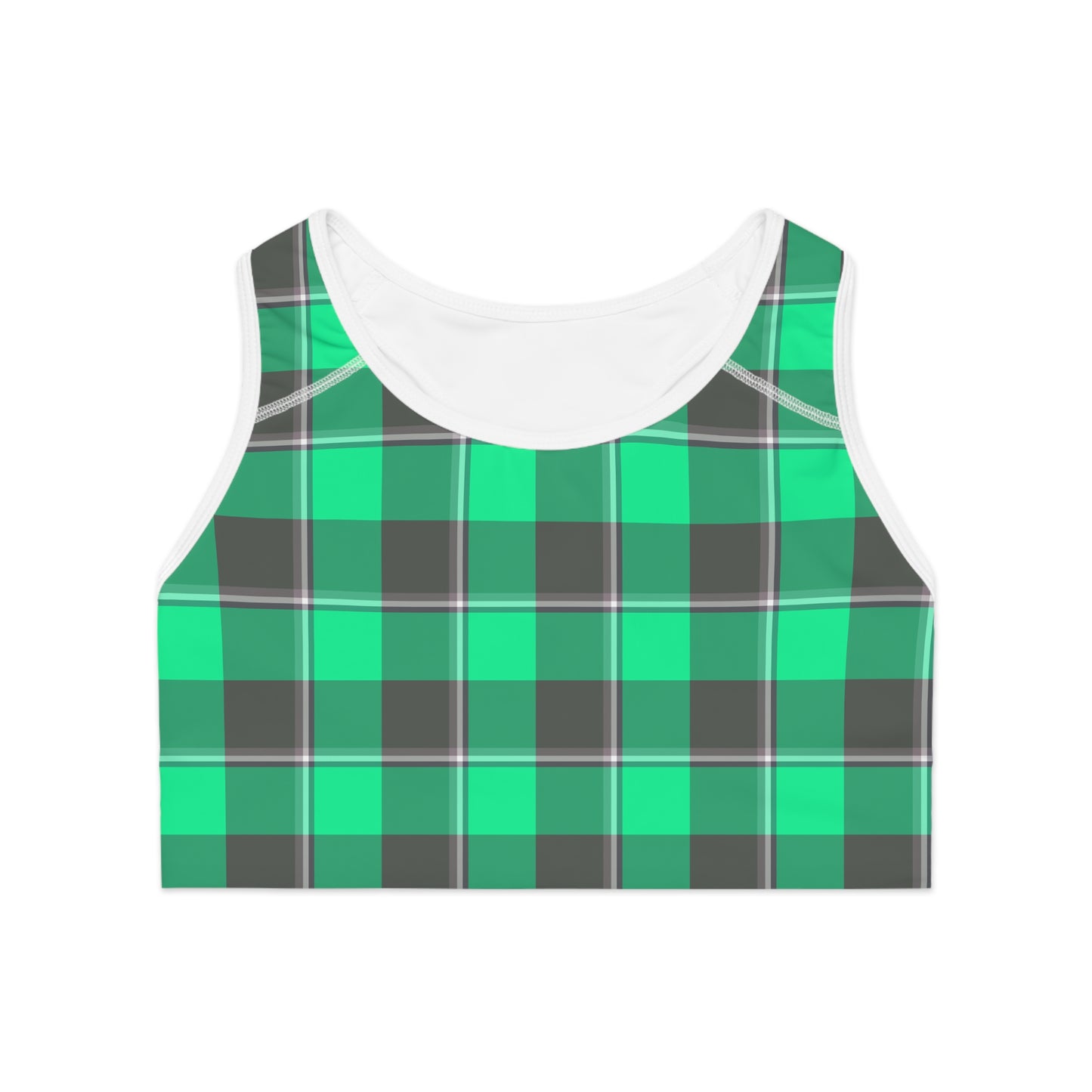Plaid Sports Bra, Workout Bra, Activewear, Fitness Top, Gym Bra, Casual Wear - Celtic Scents