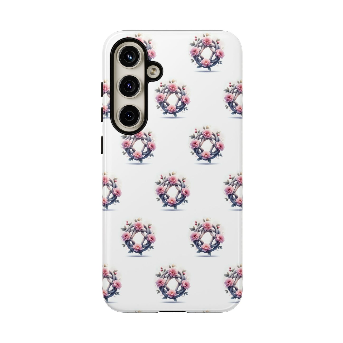 Floral Phone Case, Tough Cases for Women, Cute Celtic Knot Floral Design iPhone Cover, Gift for Her, Stylish Tech Accessories
