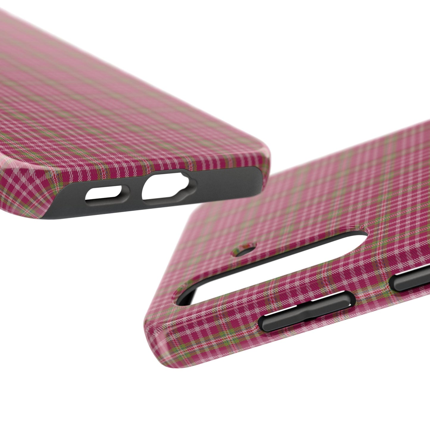 Stylish Tough Phone Cases - Protect Your Phone with Trendy Plaid Design, Gift for Her, Pink Plaid Design - Celtic Scents