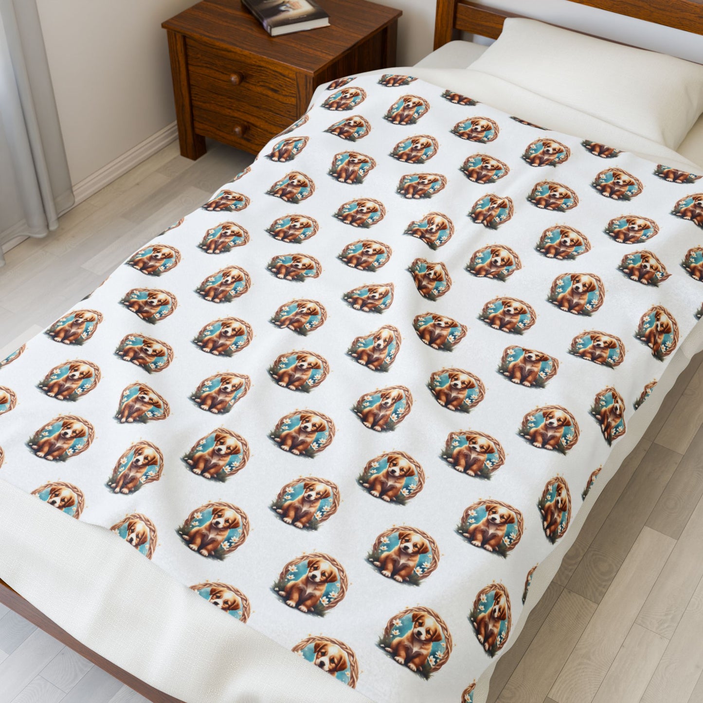 Cozy Puppy Lover's Velveteen Plush Blanket | Soft Throw for Home, Pet Blanket, Gift for Dog Owners, Snuggle Blanket, Dog-Themed Decor - Celtic Scents