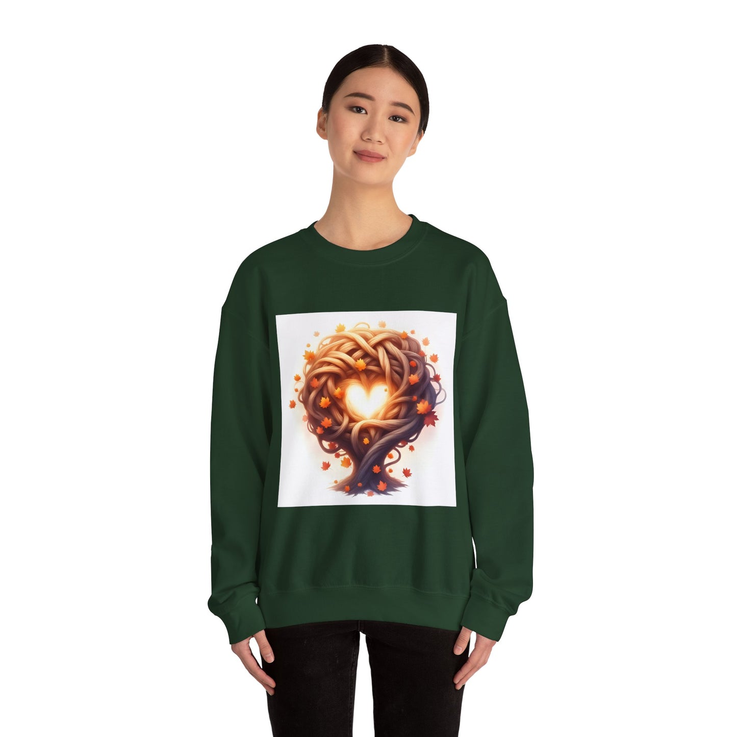Heart Tree Crewneck Sweatshirt, Cozy Love Sweatshirt, Unisex Gift for Loved Ones, Fall Fashion, Nature-Inspired Apparel - Celtic Scents