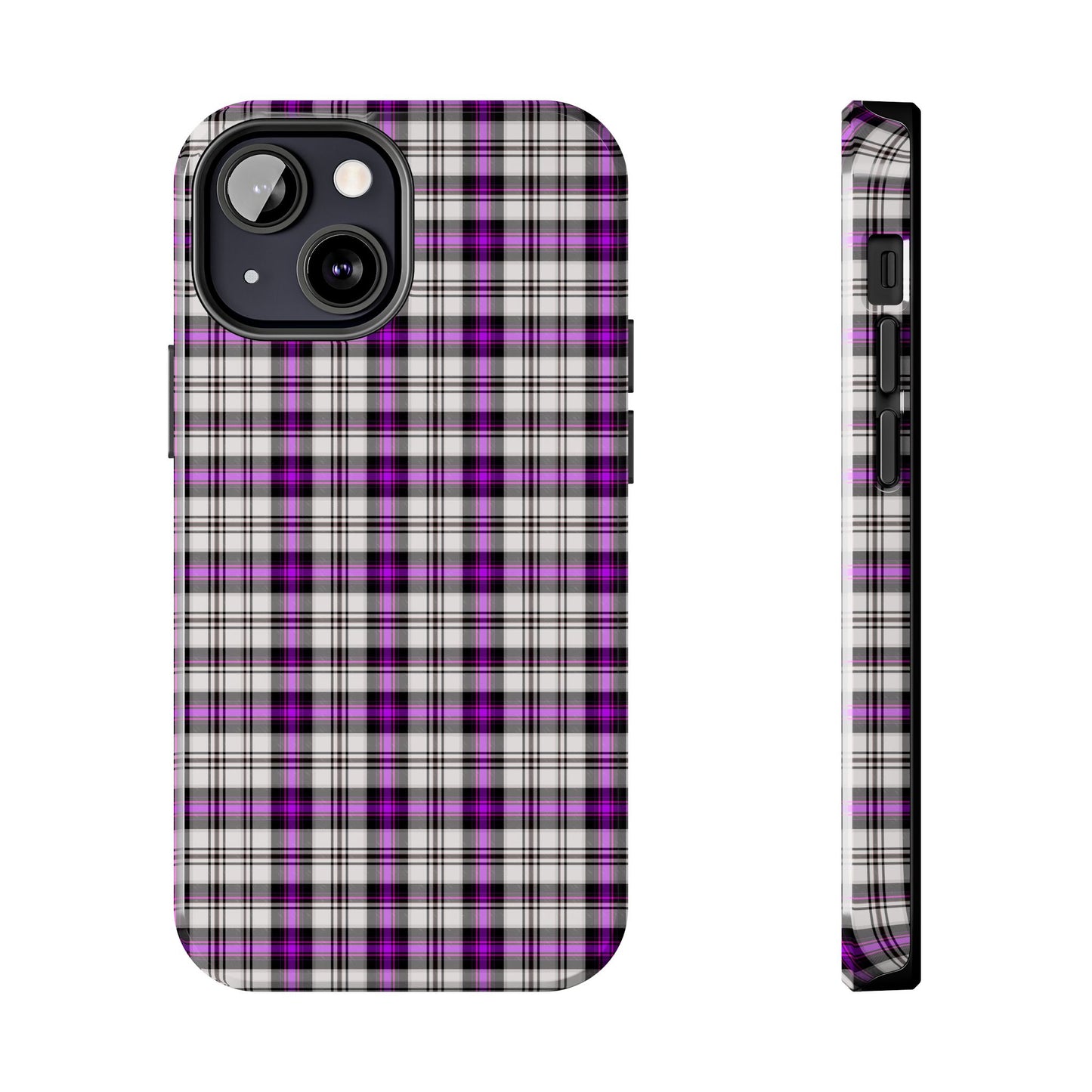 Stylish Tough Phone Case, Purple Plaid Protective Cover, Cute Gift for Teens, Cell Phone Accessory, Trendy Tech - Celtic Scents
