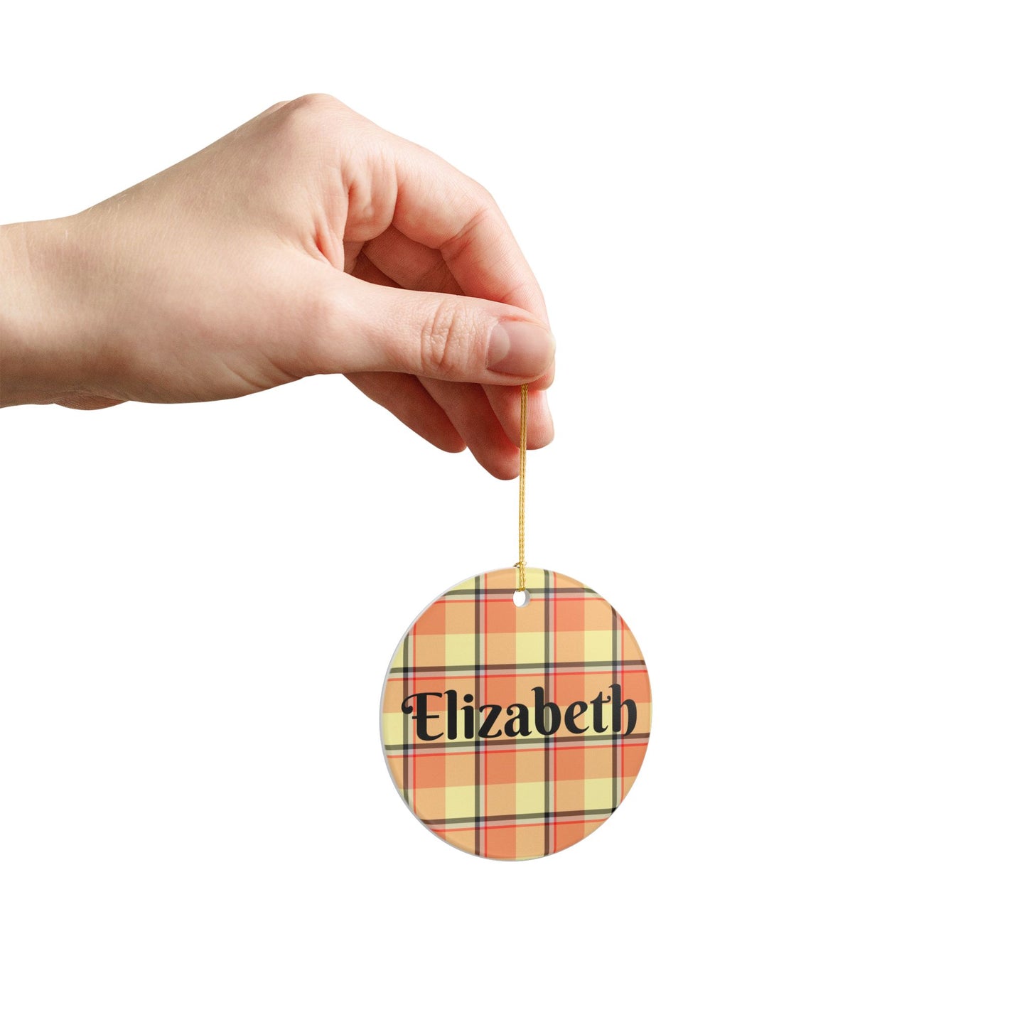 Personalized Ceramic Ornament, Custom Plaid Decoration, Holiday Gift, Home Decor, Christmas Ornament, Family Keepsake - Celtic Scents