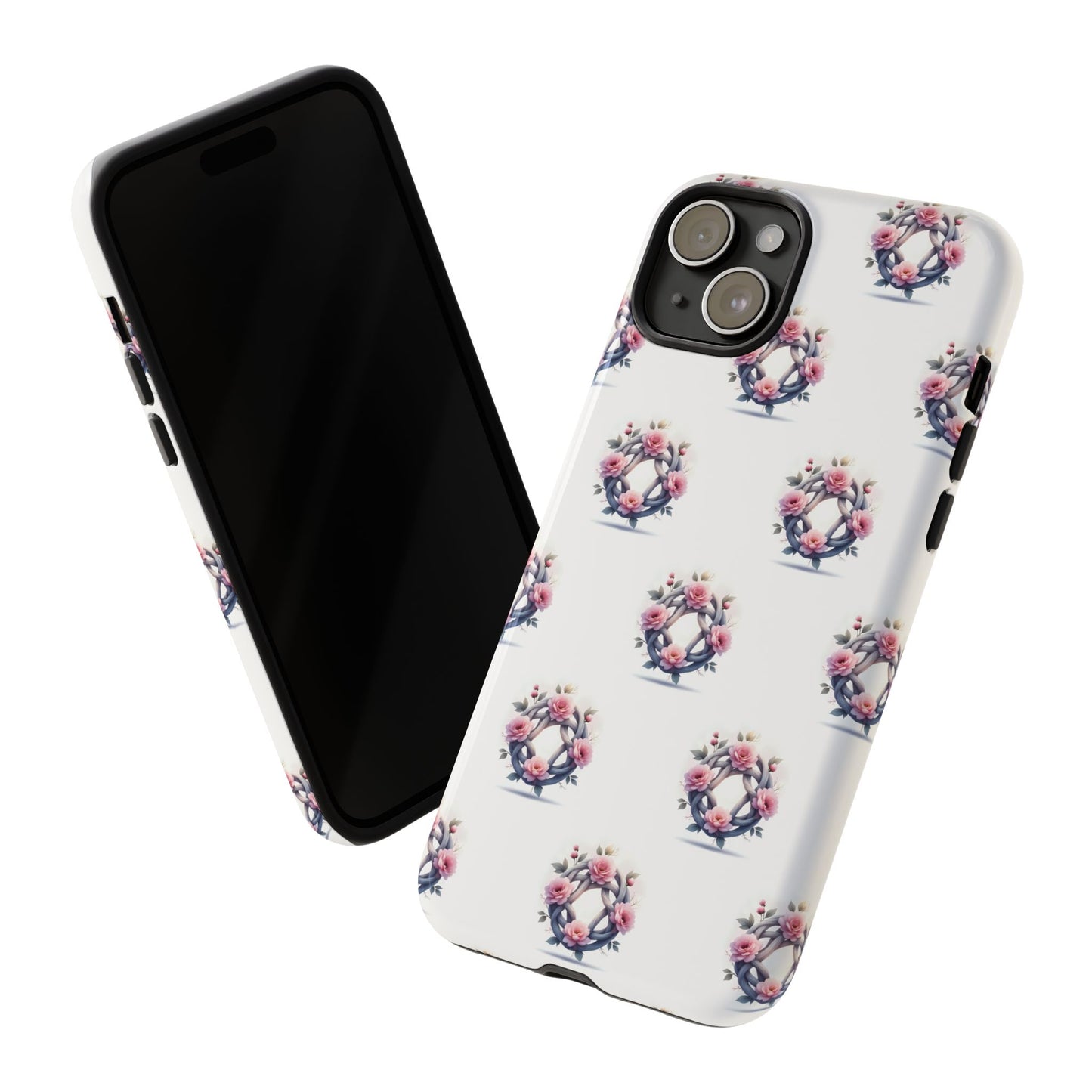Floral Phone Case, Tough Cases for Women, Cute Celtic Knot Floral Design iPhone Cover, Gift for Her, Stylish Tech Accessories