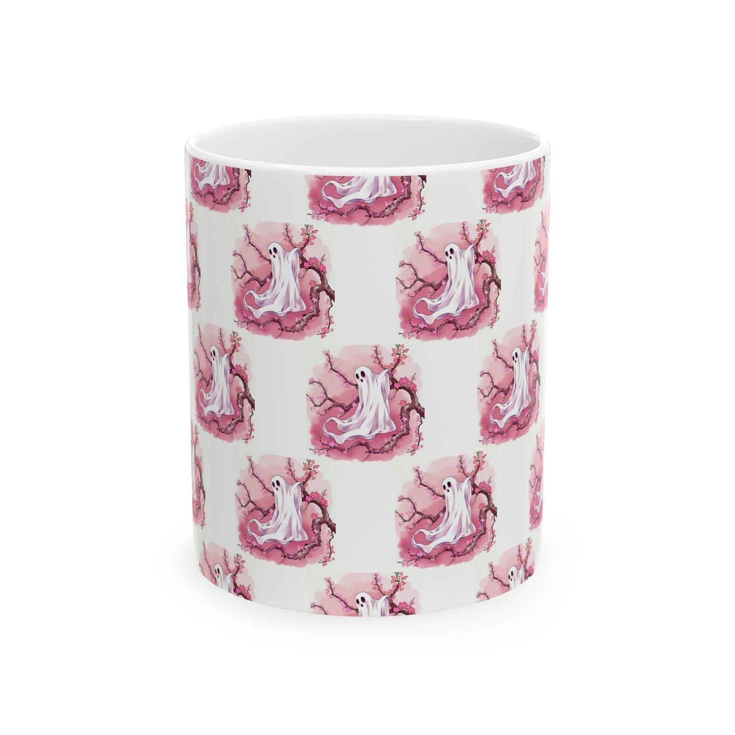 Whimsical Ghost Ceramic Mug - Perfect for Halloween, Coffee Lovers, Unique Gift, Cute Drinkware, Holiday Decor - Celtic Scents