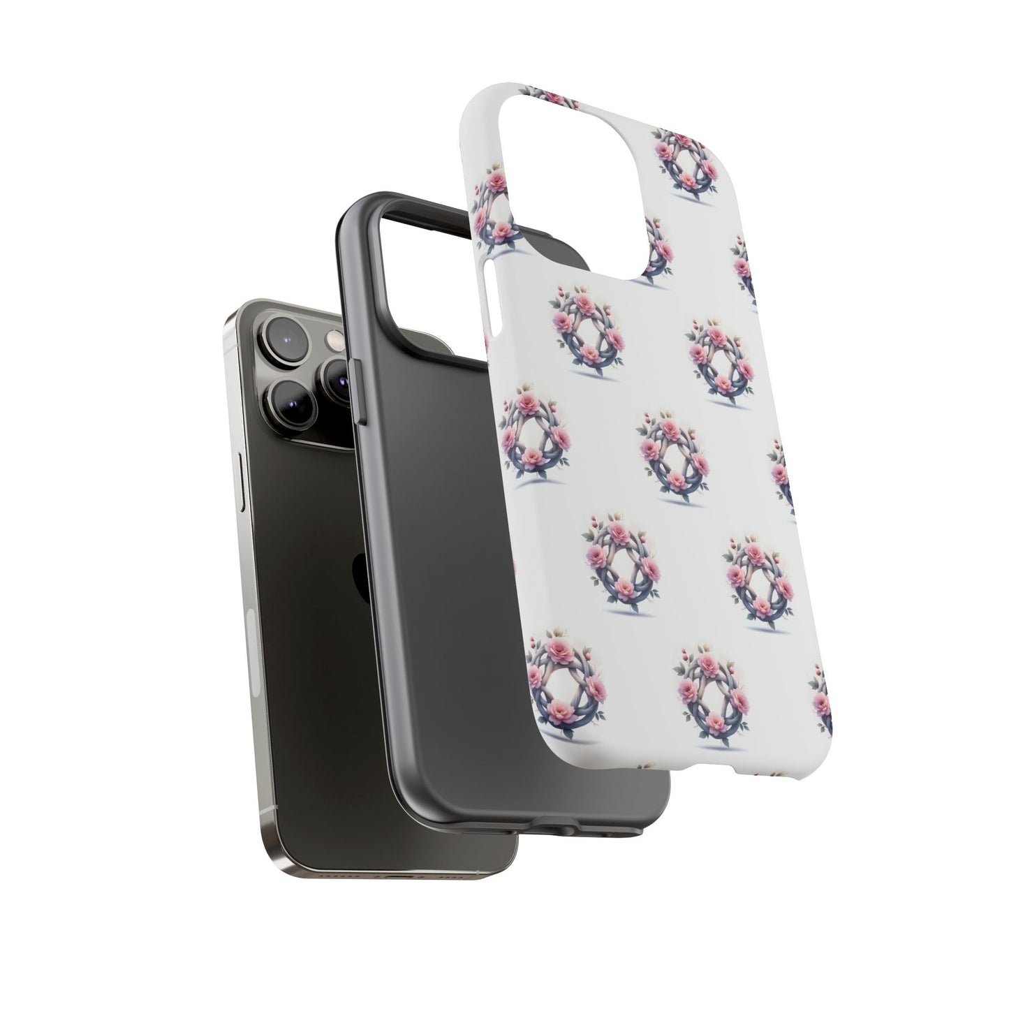 Floral Phone Case, Tough Cases for Women, Cute Celtic Knot Floral Design iPhone Cover, Gift for Her, Stylish Tech Accessories