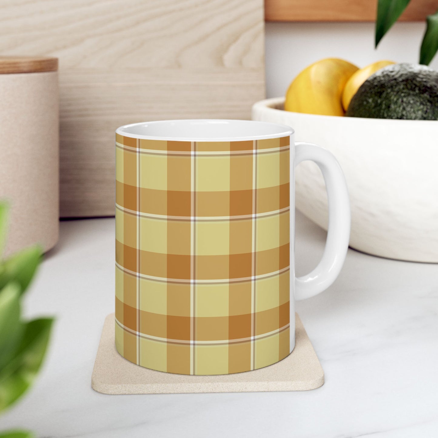 Cozy Plaid Ceramic Mug for Coffee Lovers, Ideal Gift for Birthdays, Holidays, Home Decor, Rustic Kitchen, Fall Vibes, Perfect for Tea - Celtic Scents