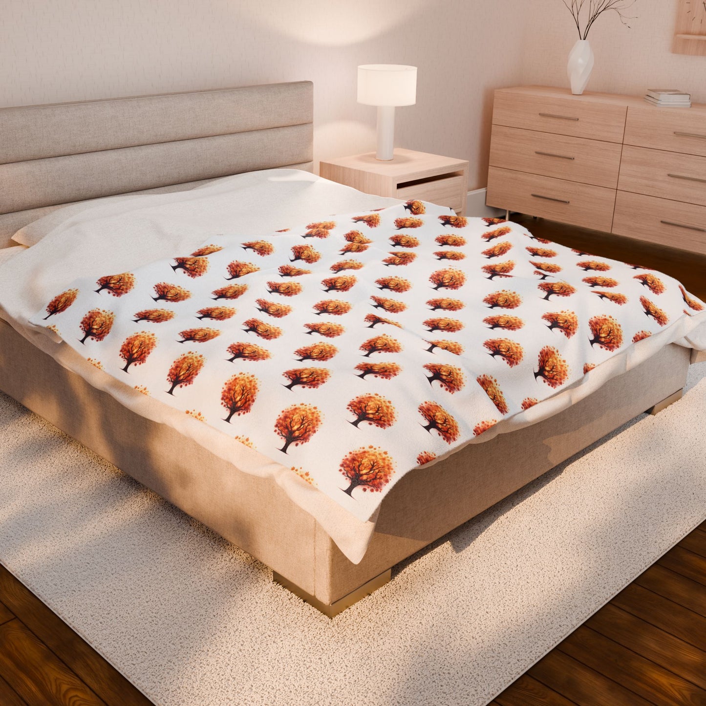 Cozy Velveteen Plush Blanket with Autumn Tree Design, Soft Throw for Home Decor, Gifts, Fall Decor, Warm Blanket, Couch Blanket - Celtic Scents