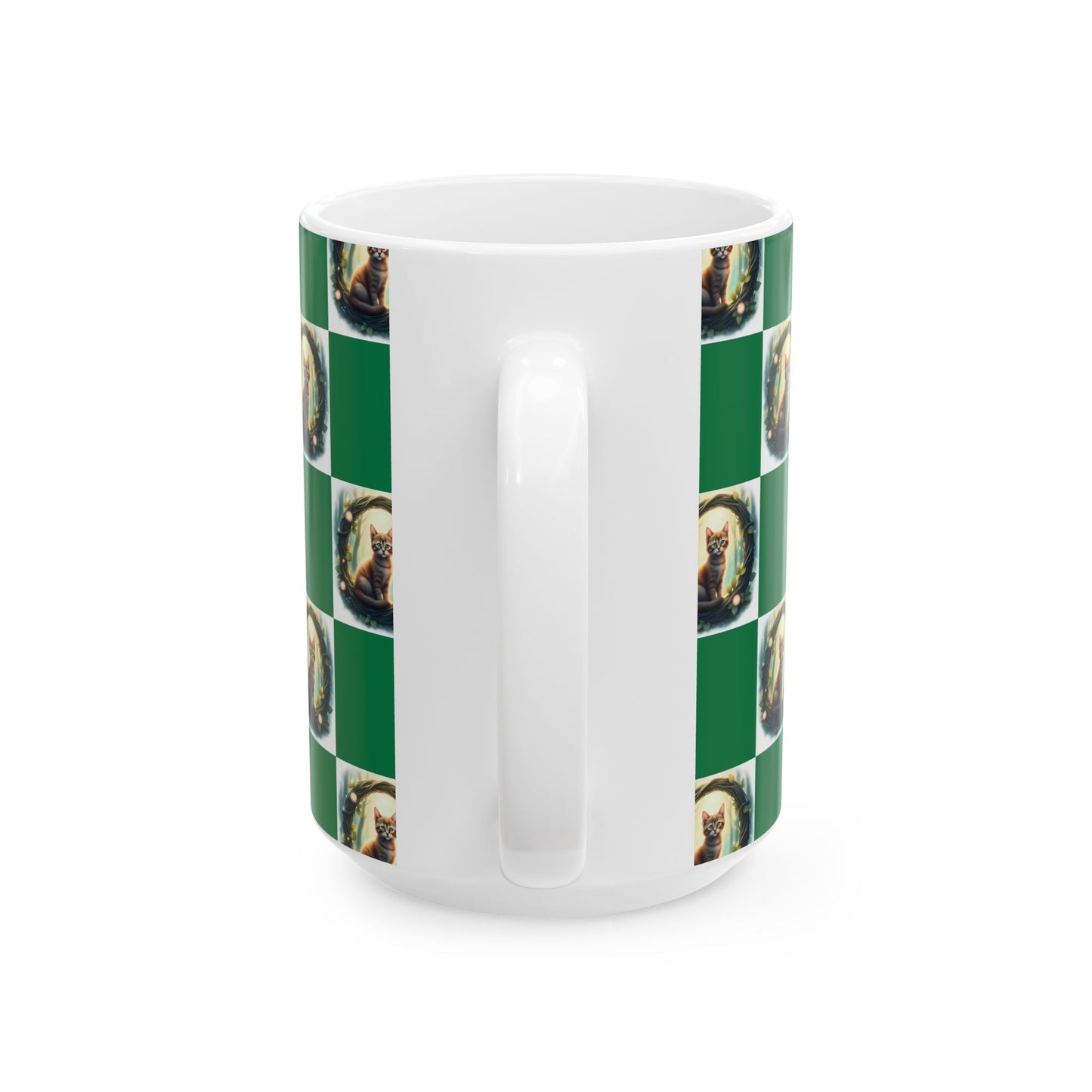 Festive Cat Ceramic Mug - Perfect for Animal Lovers, Christmas Gift, Holiday Coffee Mug, Cozy Home Decor, Cute Tea Cup - Celtic Scents