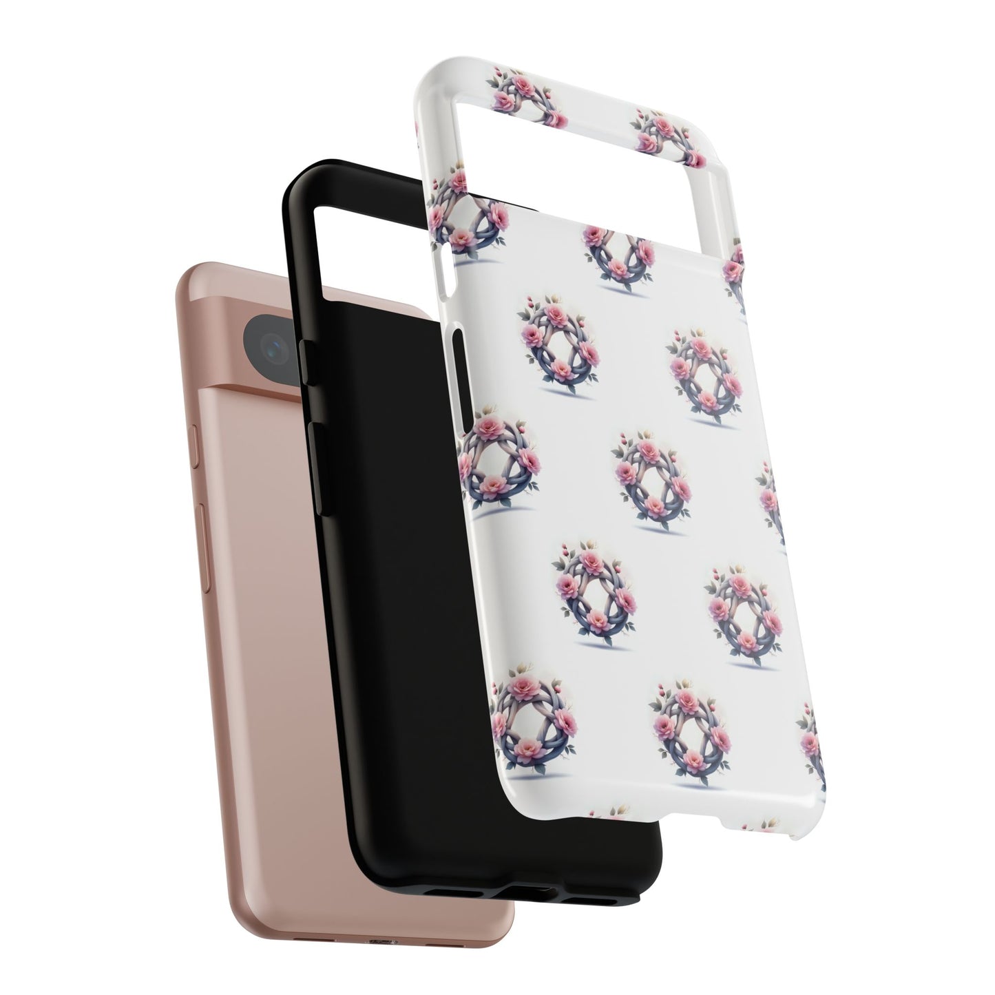 Floral Phone Case, Tough Cases for Women, Cute Celtic Knot Floral Design iPhone Cover, Gift for Her, Stylish Tech Accessories