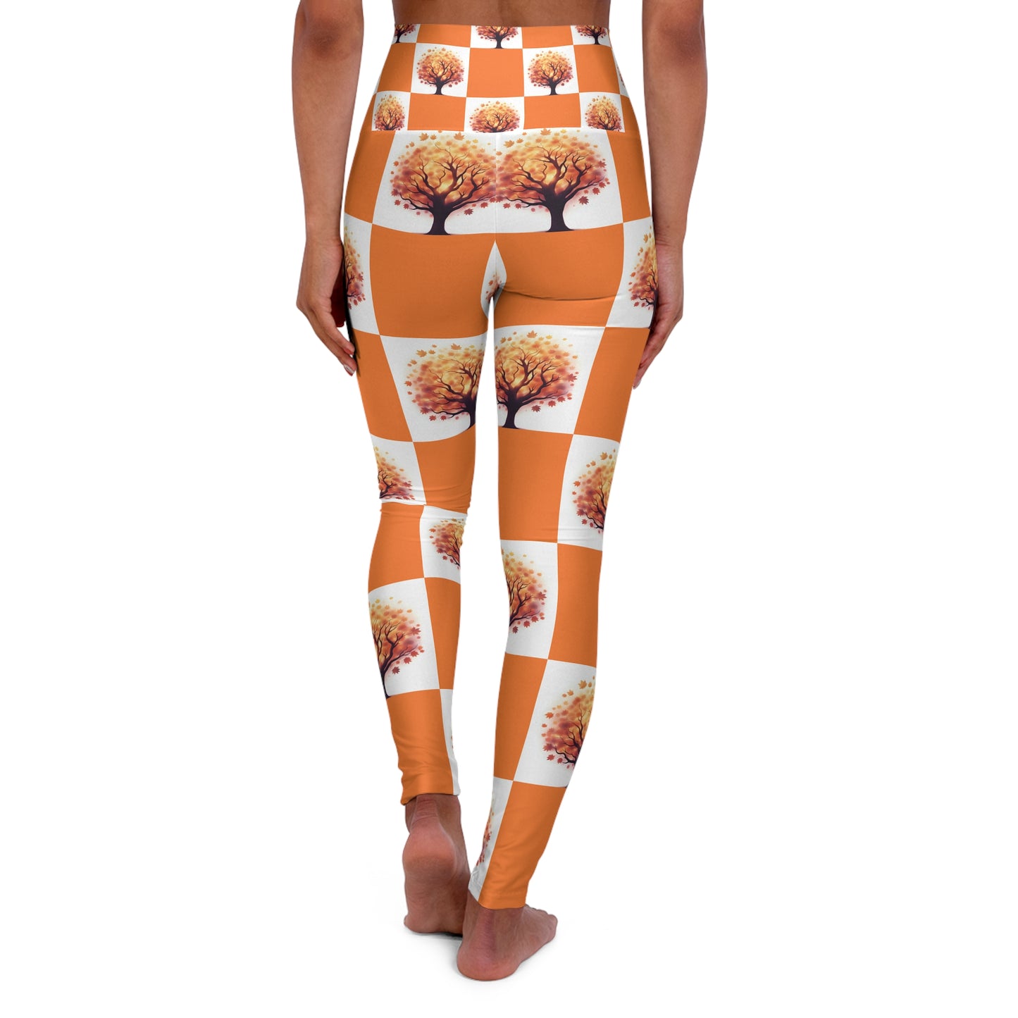 High Waisted Yoga Leggings with Autumn Tree Design, Fitness Wear, Activewear, Gift for Yoga Lovers, Comfortable Leggings, Exercise Apparel - Celtic Scents