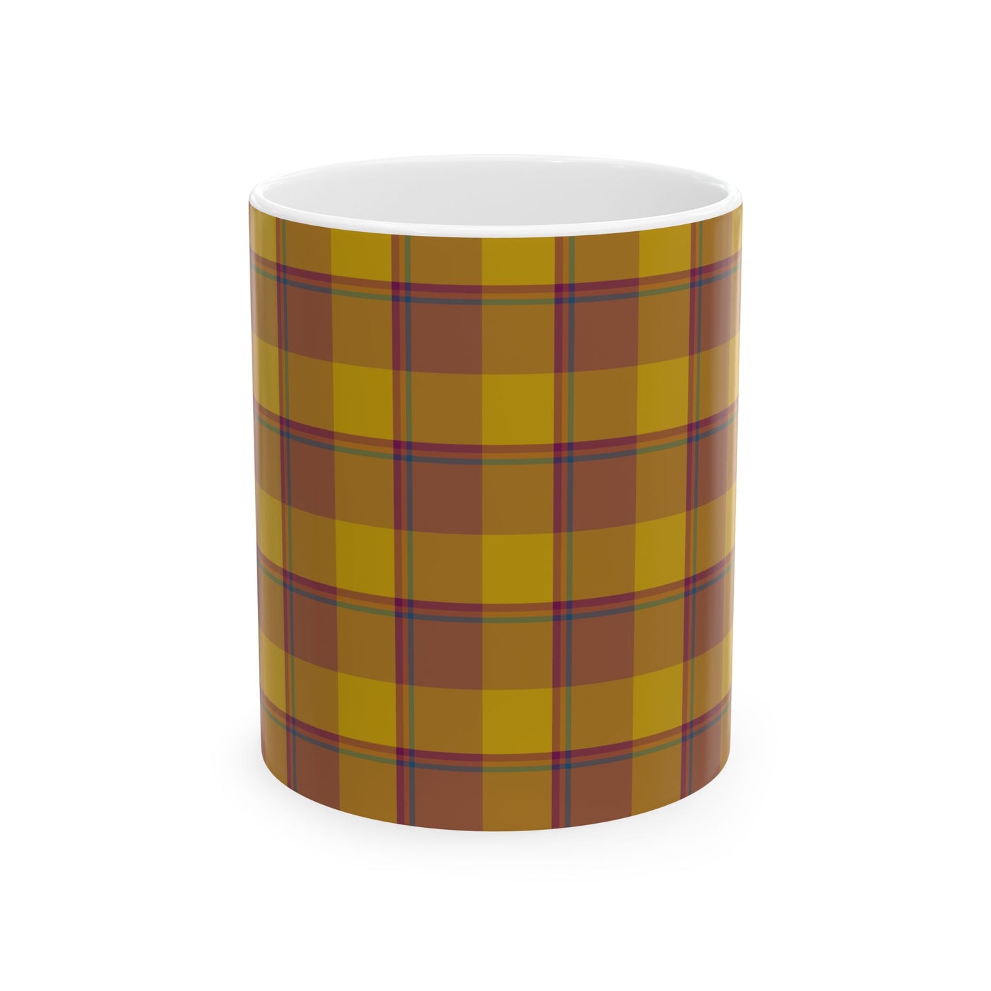 Autumn Plaid Ceramic Mug, 11 oz and 15 oz Sizes, Perfect for Coffee Lovers, Gift Ideas, Holidays, Birthdays - Celtic Scents