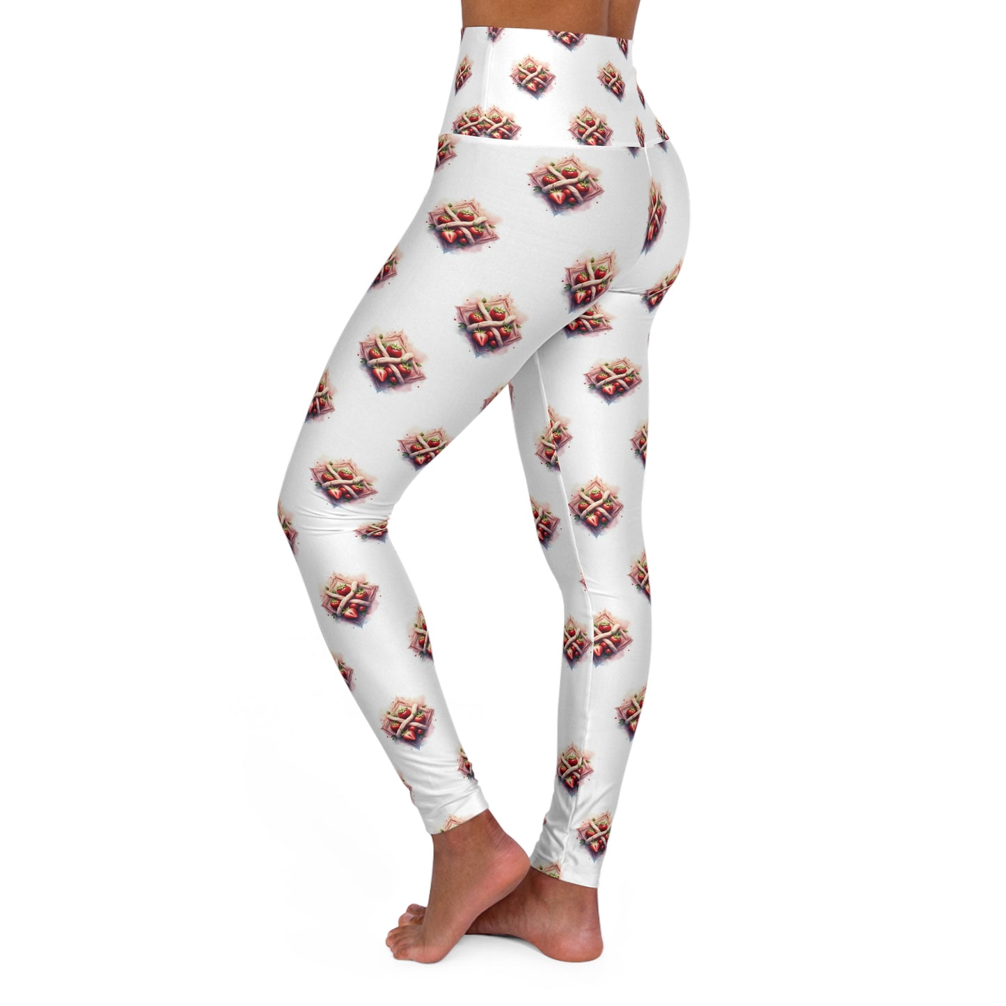 Strawberry Celtic Knot Stylish High Waisted Yoga Leggings for Active Lifestyle, Gym Wear, Dance, Everyday Comfort, Gift for Fitness Enthusiasts - Celtic Scents