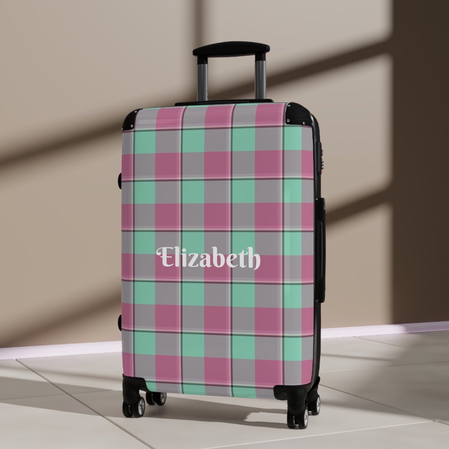 Personalized Travel Suitcase, Custom Luggage Bag, Plaid Carry-On, Unique Gift for Travelers, Stylish Vacation Essentials - Celtic Scents