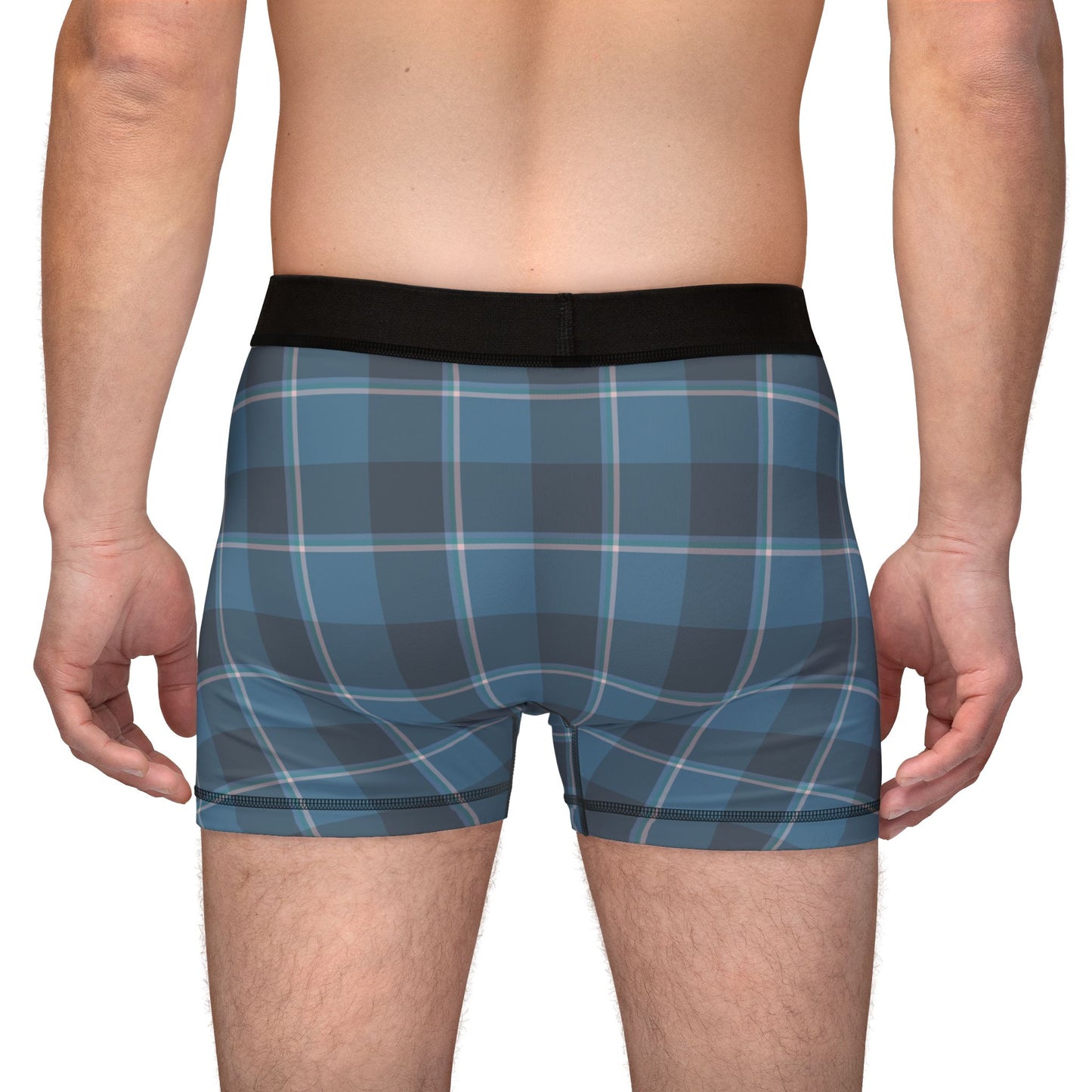 Hoki and Shuttle Gray Plaid Men's Boxers, Stylish, Unique Underwear for Everyday Wear