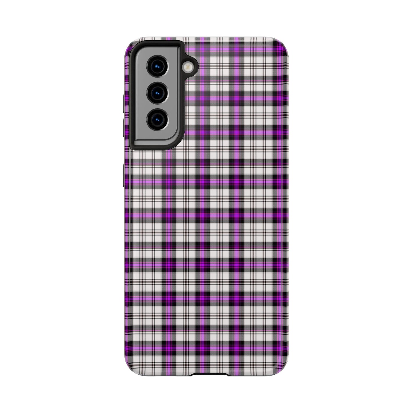 Stylish Tough Phone Case, Purple Plaid Protective Cover, Cute Gift for Teens, Cell Phone Accessory, Trendy Tech - Celtic Scents