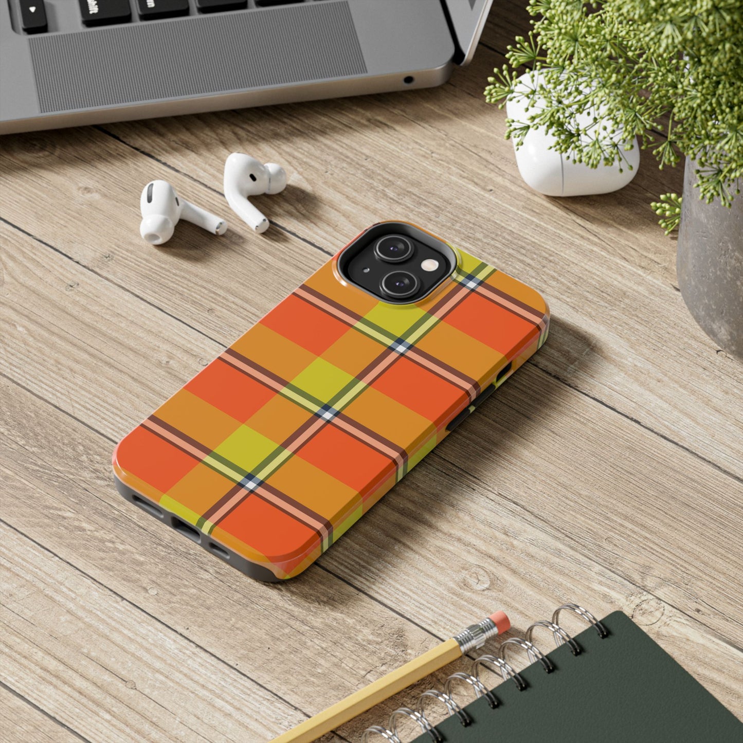 Vibrant Autumn Plaid Phone Case | Tough Phone Protector, Colorful Tech Accessory, Stylish Gift for Him/Her, Fun Birthday Present, Trendy - Celtic Scents