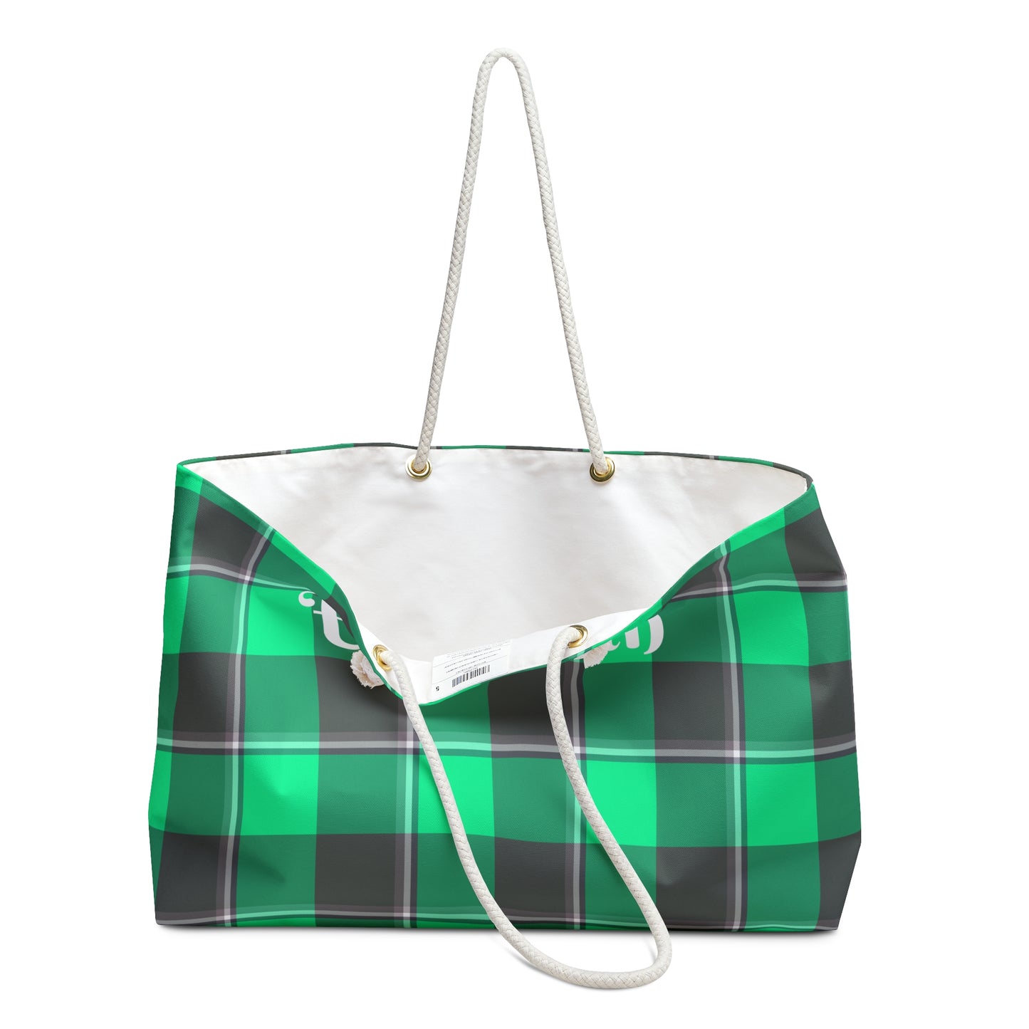 Personalized Plaid Weekender Bag, Stylish Travel Tote, Eco Friendly Overnight Bag, Custom Luggage Bag, Great for Weekend Getaways - Celtic Scents