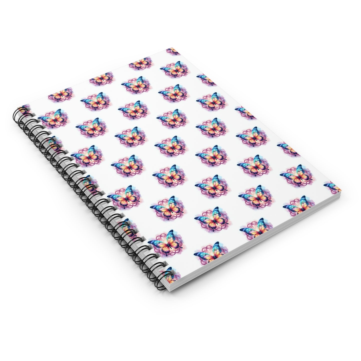 Vibrant Spiral Notebook - Whimsical Butterfly Design, Cute Journal, Gift for Butterflies Lovers, Notepad for Creative Notes, Study Planner - Celtic Scents